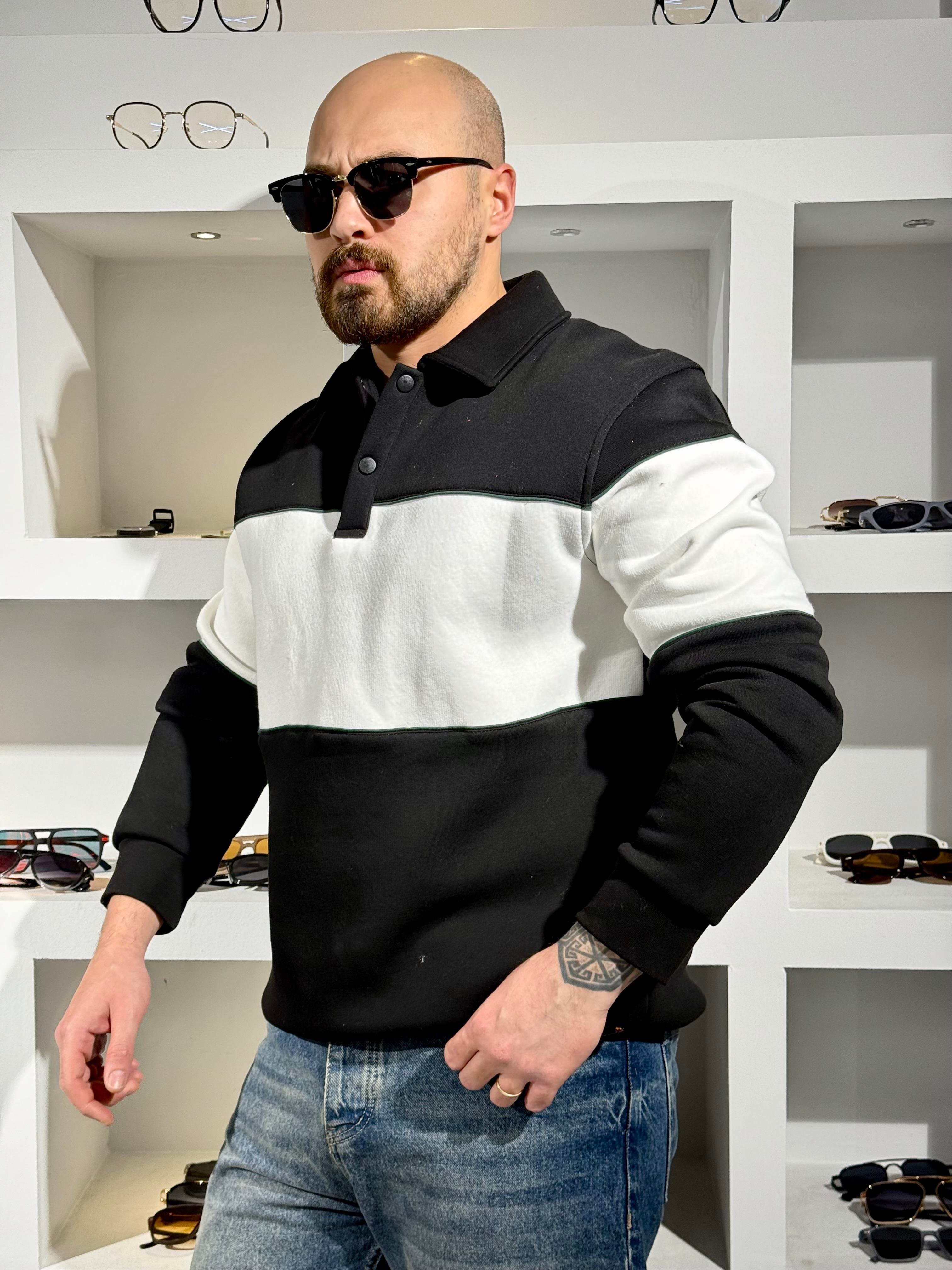Polo Yaka Üç iplik Şardonlu Sweatshirt (SVTBS89)