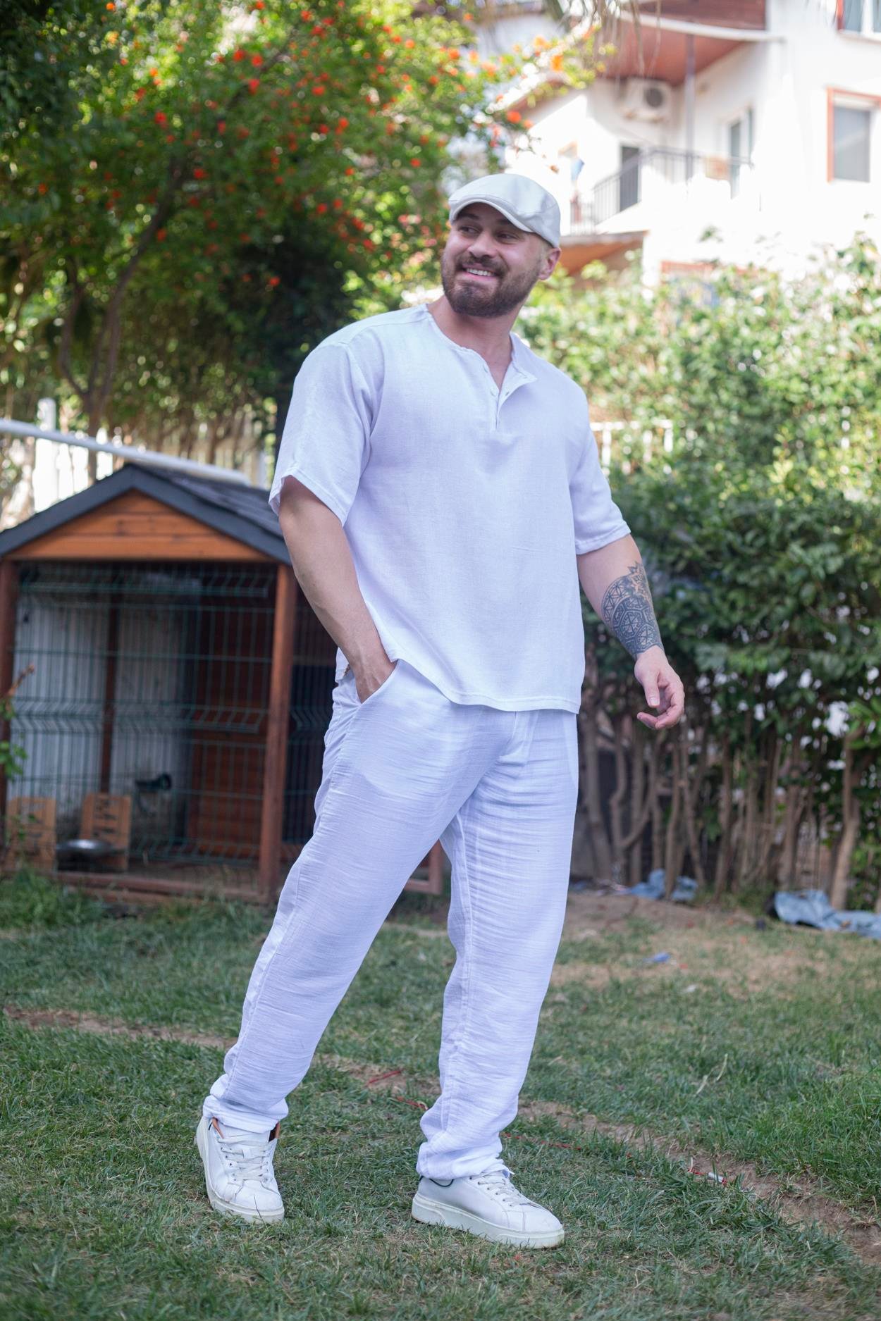 Rahat Kalıp Bohem Keten T-Shirt (TSB69)