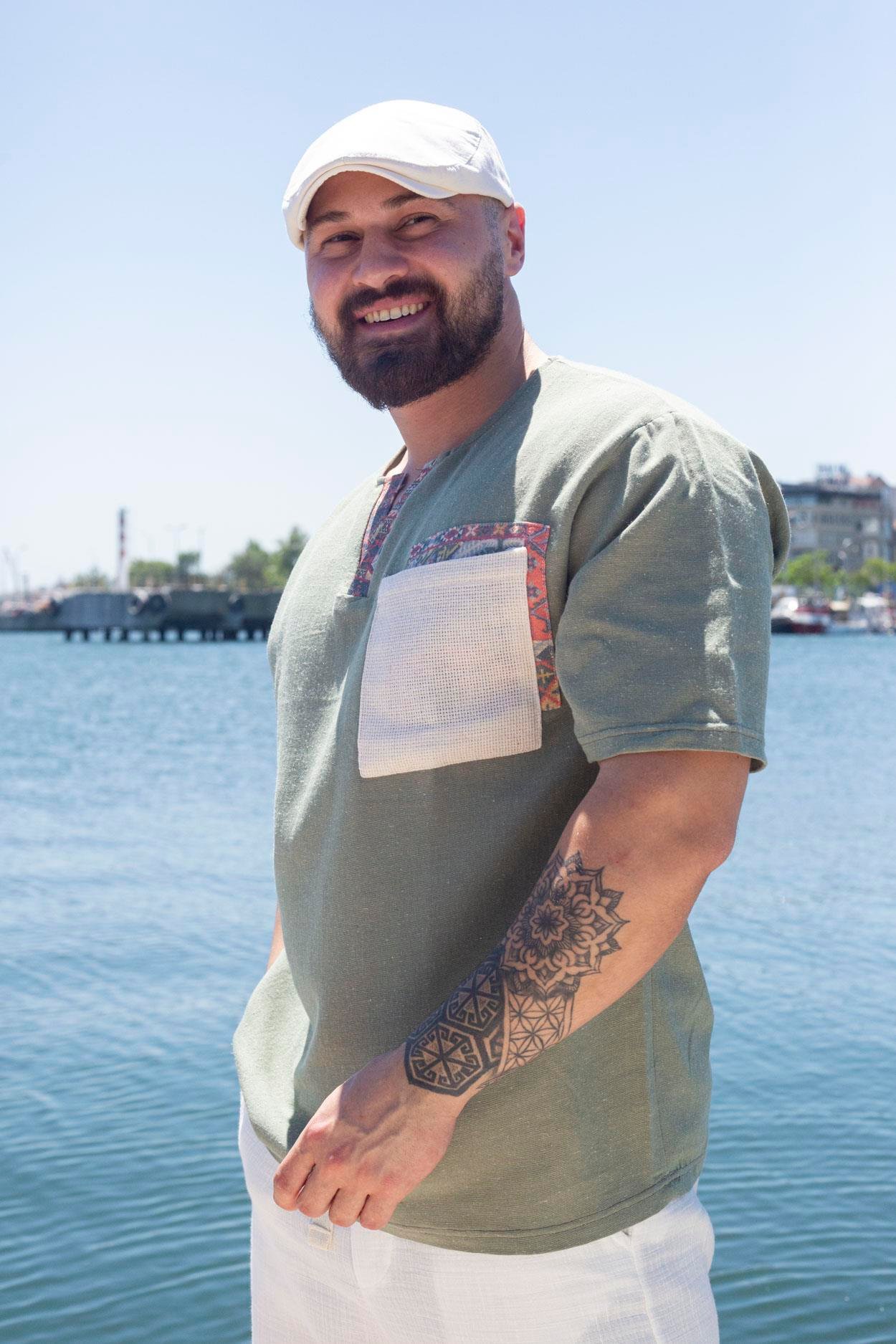 Rahat Kalıp Bohem Keten T-Shirt (TSY72)