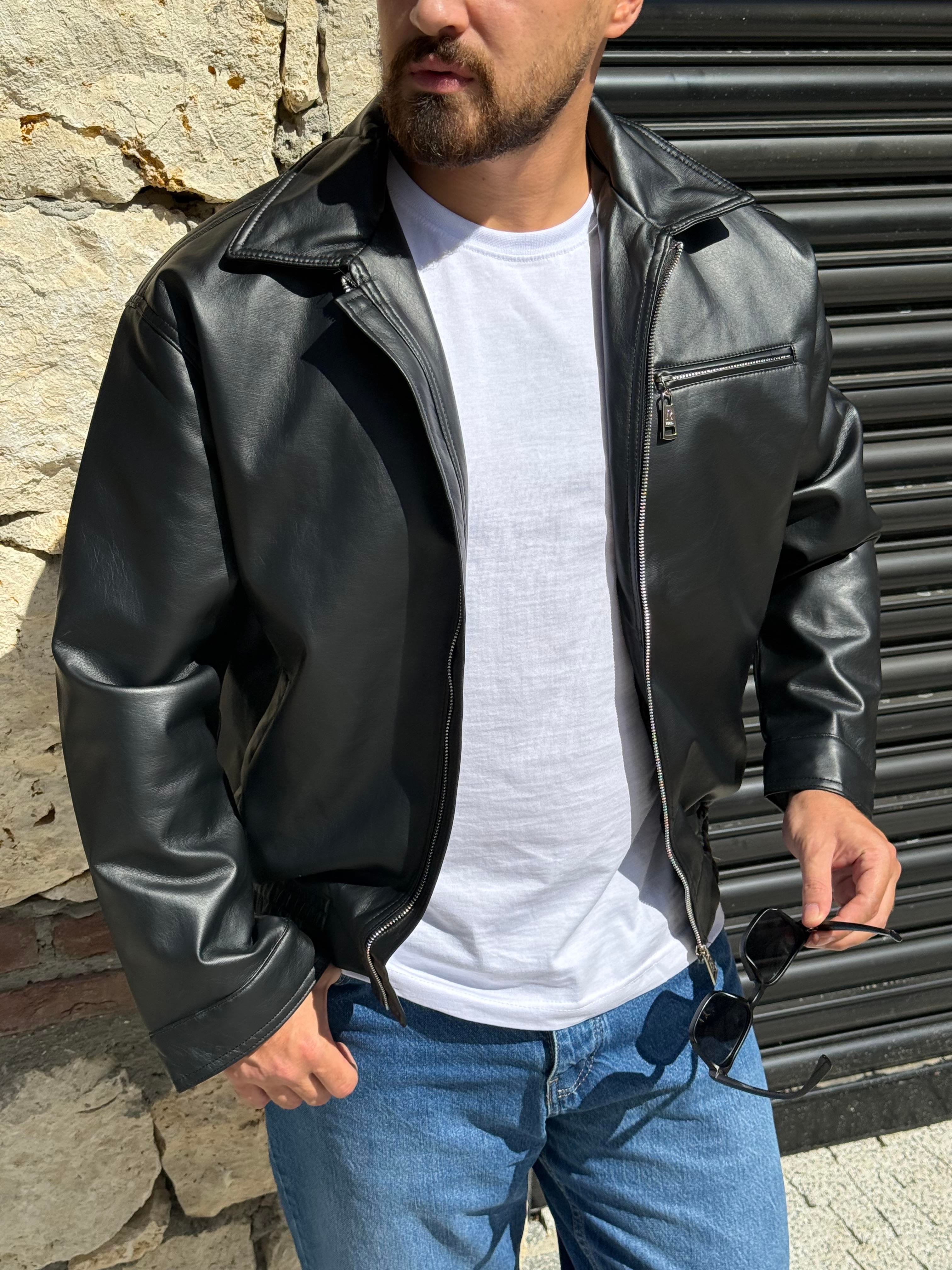 Rahat Kalıp Deri Ceket (MEVS48)