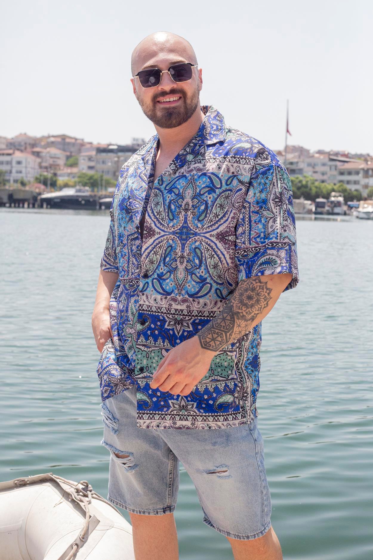 Rahat Kalıp Desenli Gömlek (GM69)