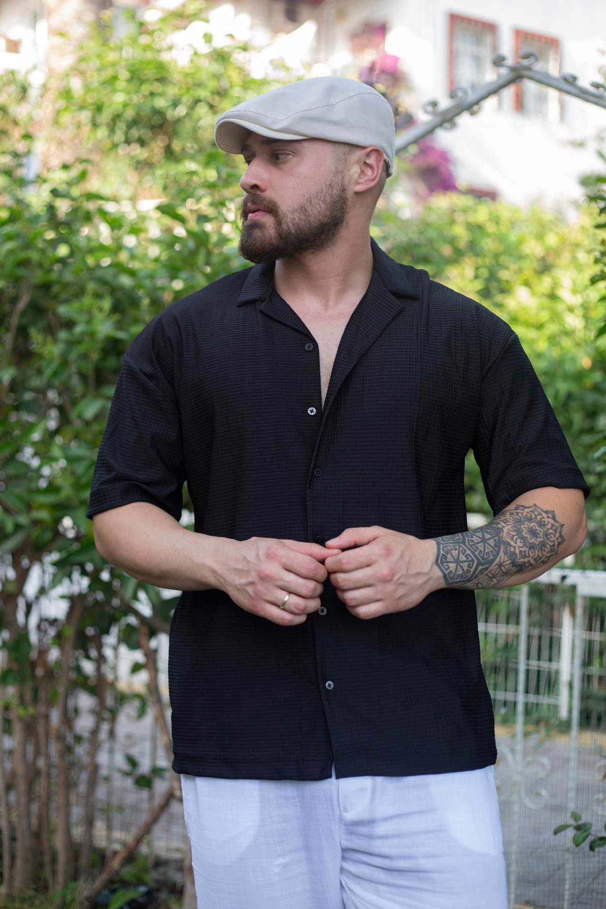 Rahat Kalıp Kendinden Desenli Gömlek (GMS61)