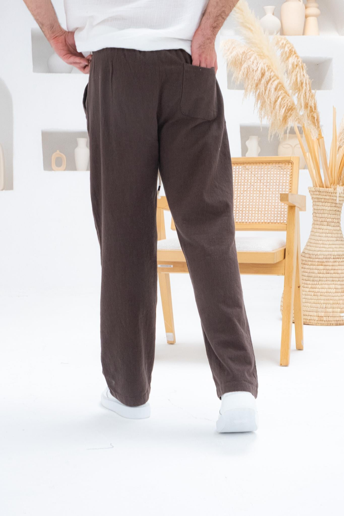Rahat Kalıp Keten Baggy Pantolon (JGKA29)