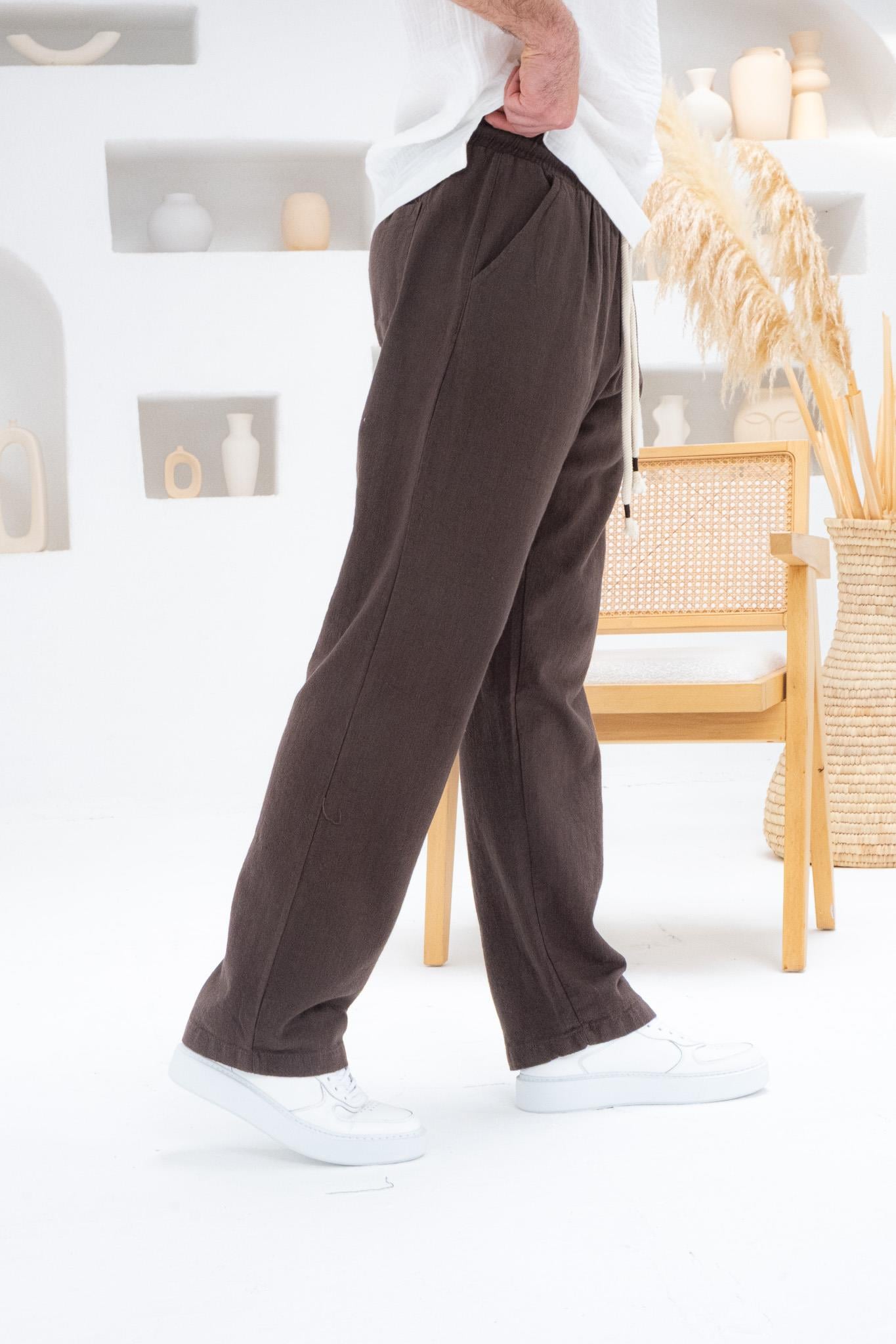 Rahat Kalıp Keten Baggy Pantolon (JGKA29)