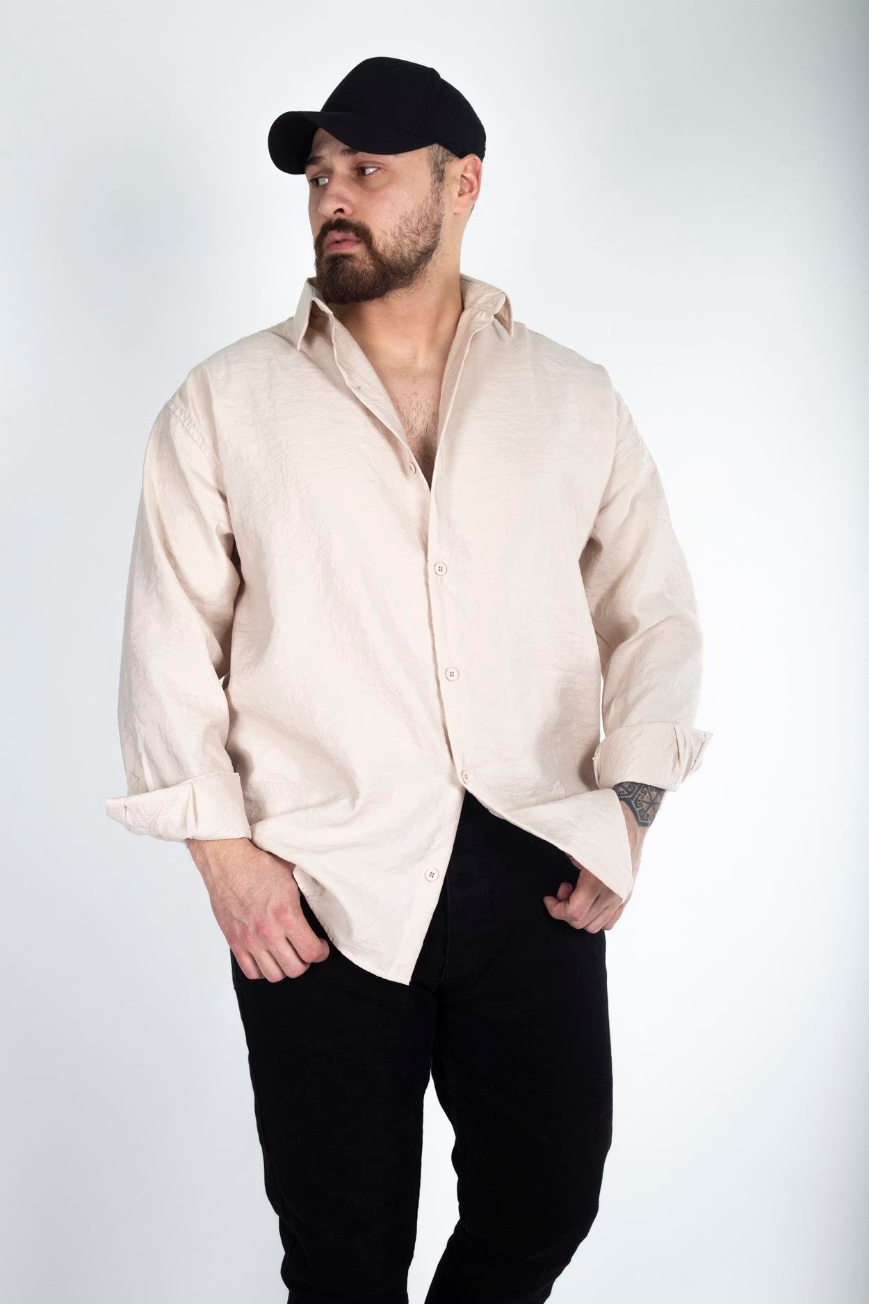 Rahat Kalıp Kırışık Kumaş Gömlek (GMK26)