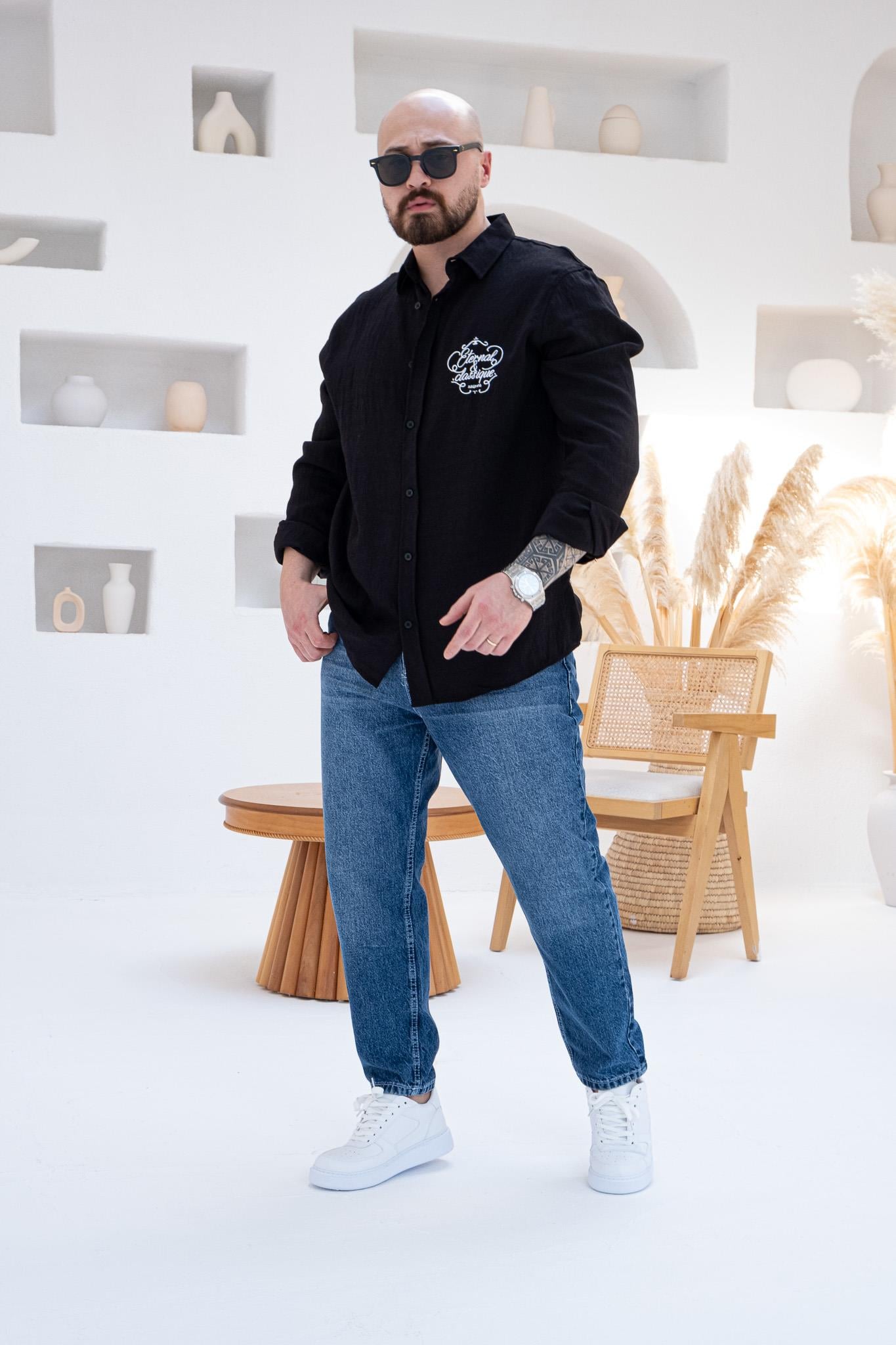 Rahat Kalıp Nakış Detaylı Gömlek (GMS83)