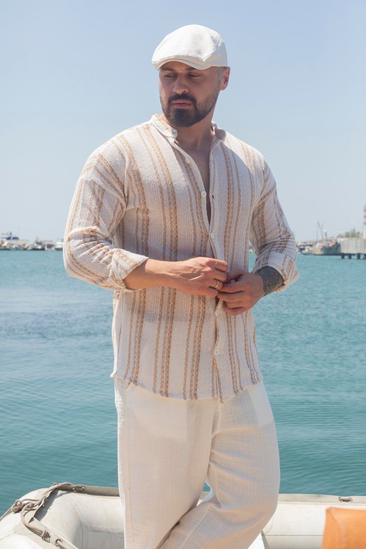Rahat Kalıp Nakış Detaylı Gömlek (GMSA75)