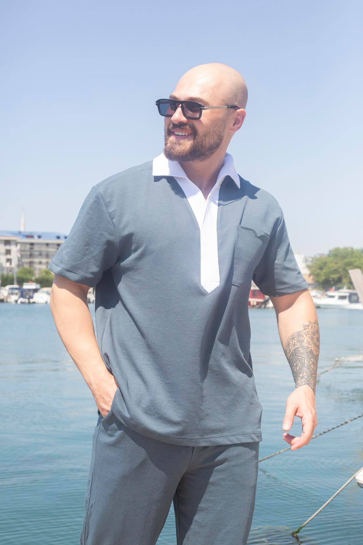 Rahat Kalıp Polo T-Shirt/Şort Takım (TKM25)