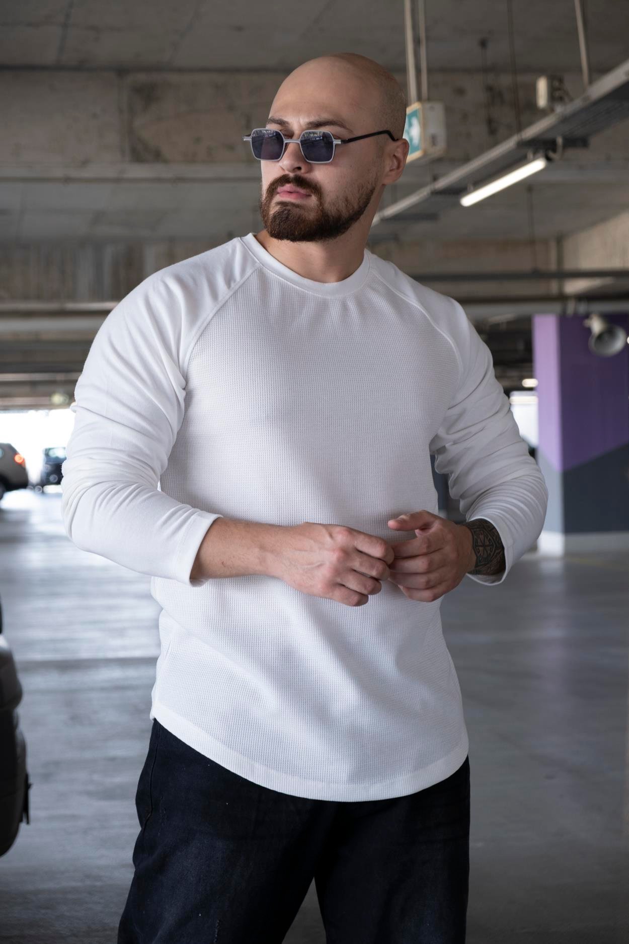 Reglan Kol Desenli Sweatshirt (SVTB13)