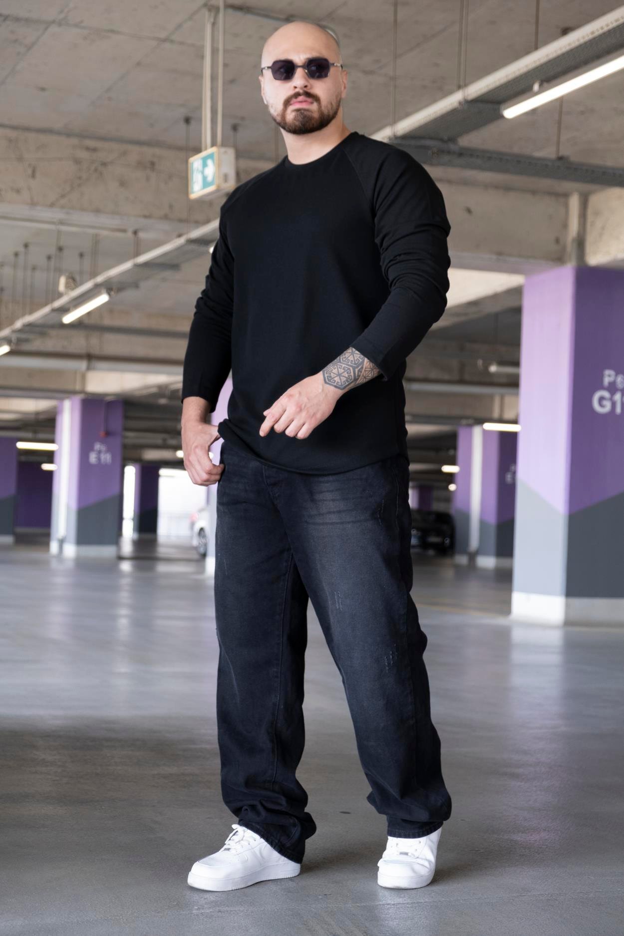Reglan Kol Desenli Sweatshirt (SVTS13)