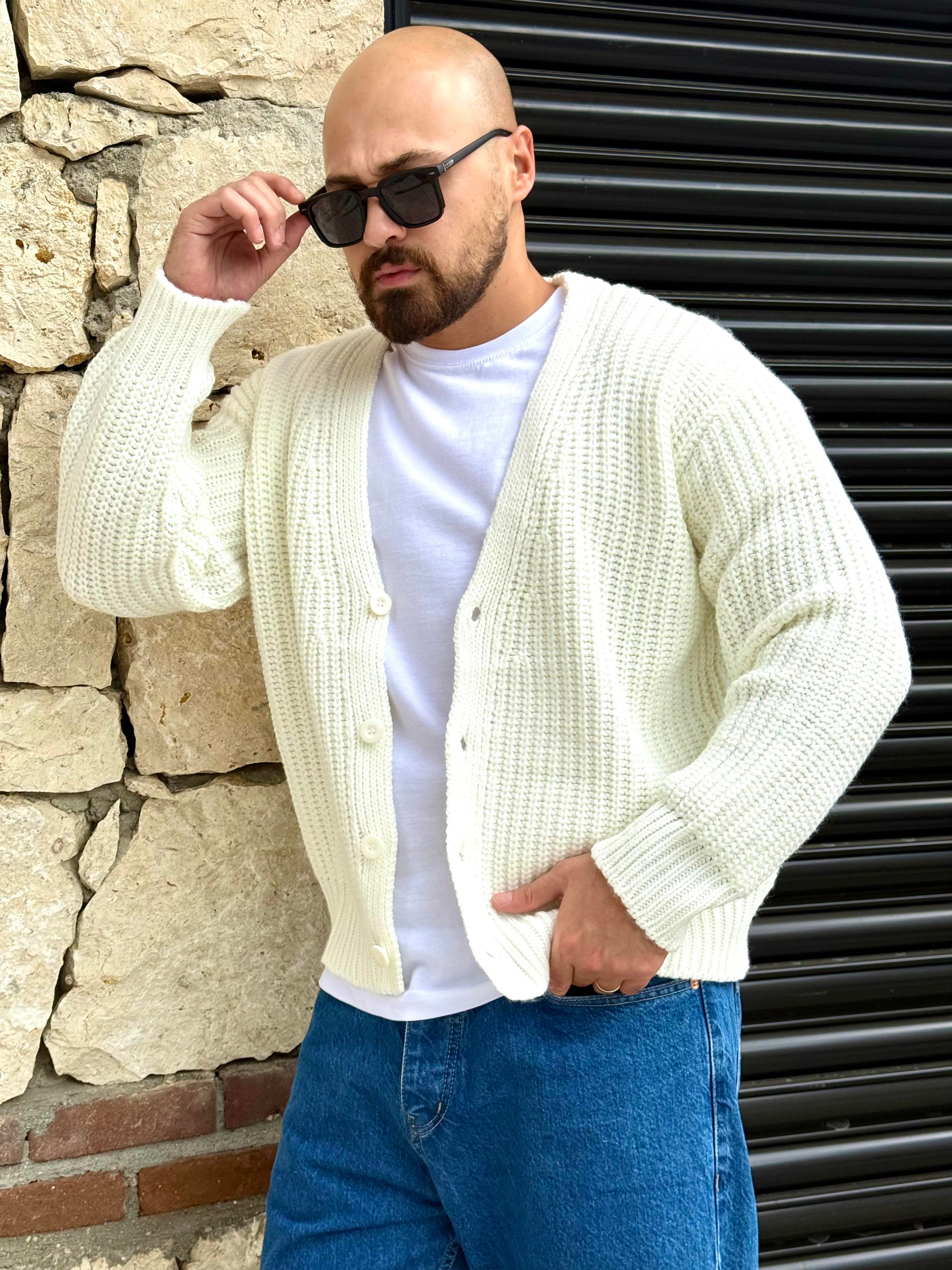 Selanik Örme Rahat Kalıp Hırka (MEVB52)