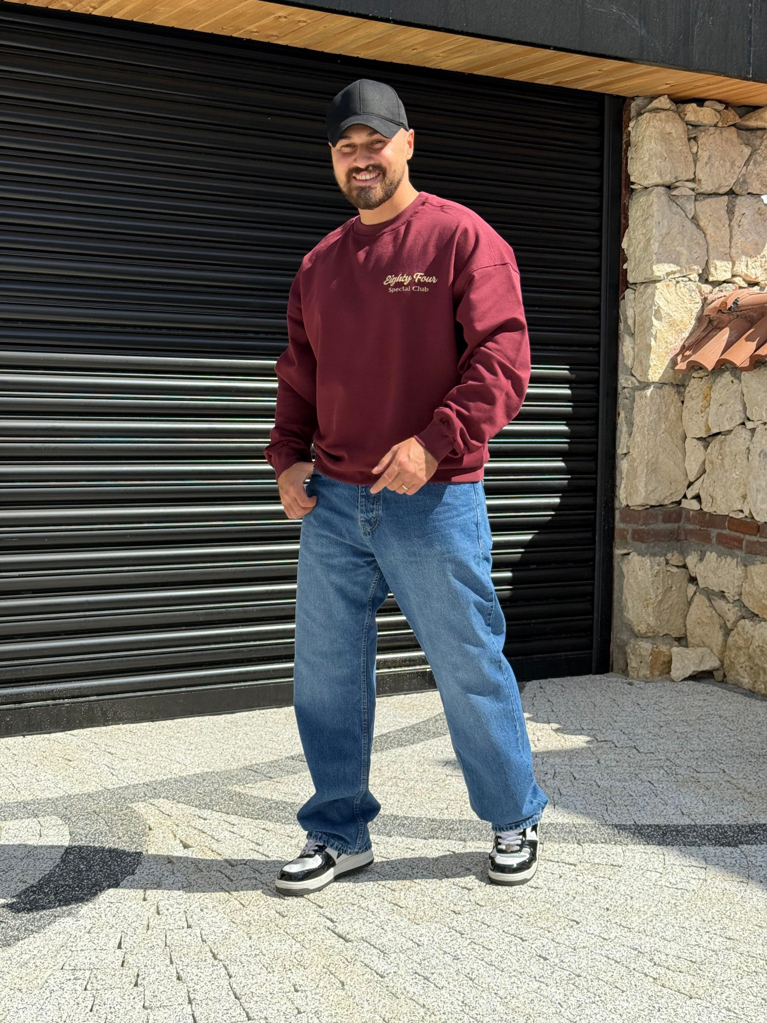 Sırt Detaylı Üç İplik Oversize Sweatshirt (SVTBO53)
