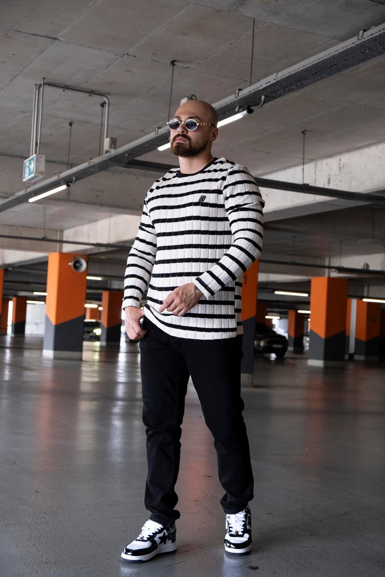 Slim Fit Çizgi Detaylı Triko (SVTS08)
