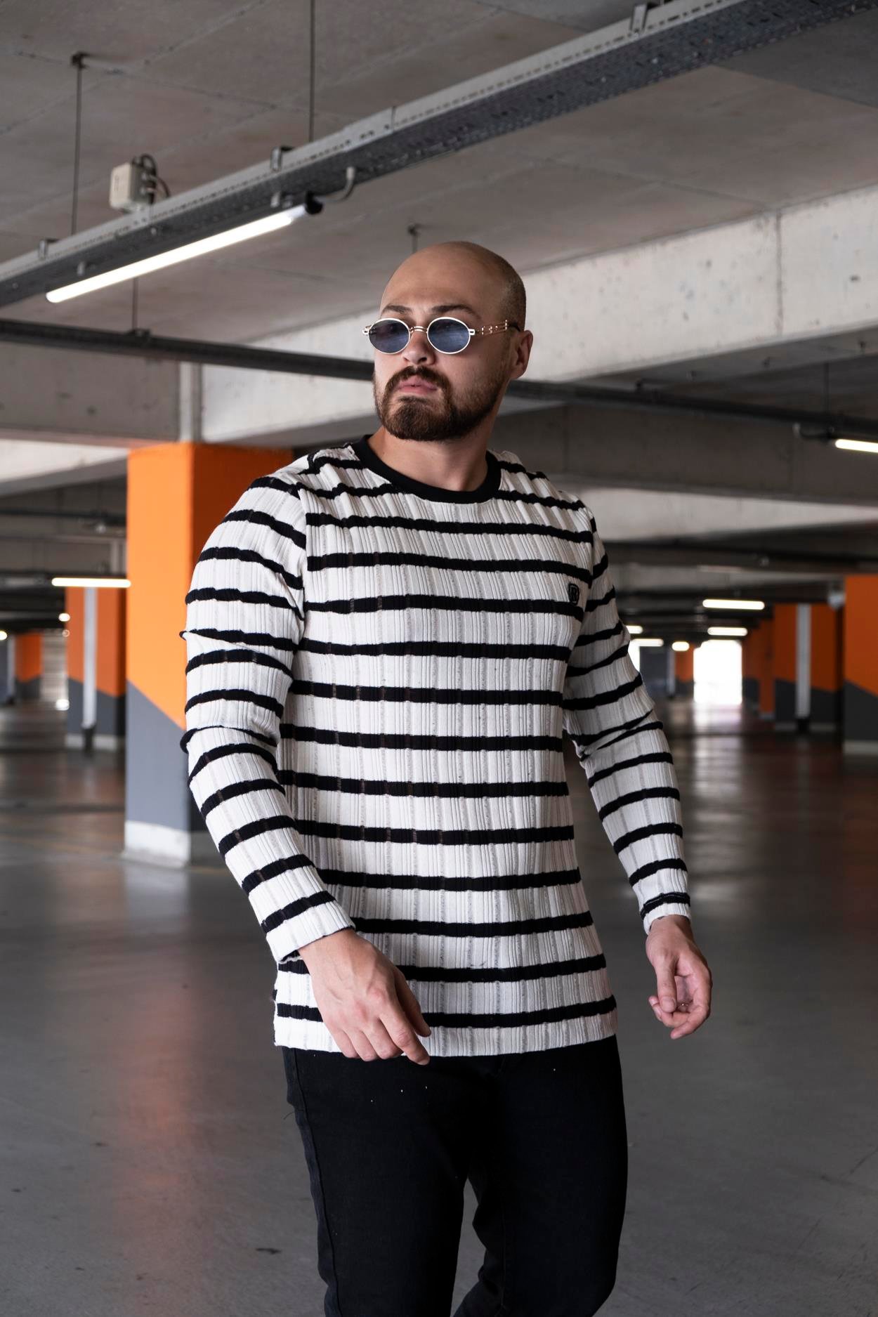 Slim Fit Çizgi Detaylı Triko (SVTS08)