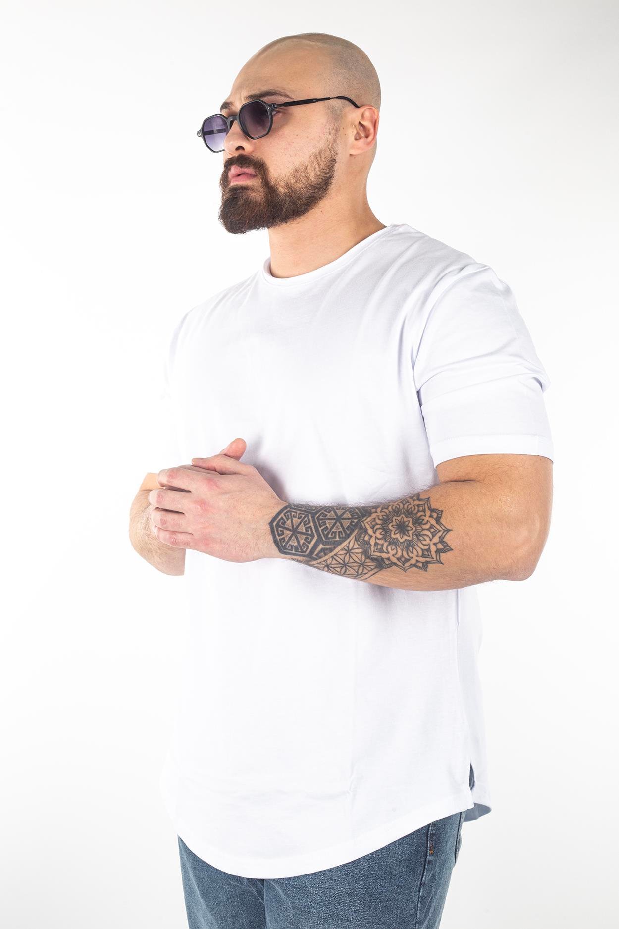 Slim Fit Oval Kesim T-Shirt (TSB06)