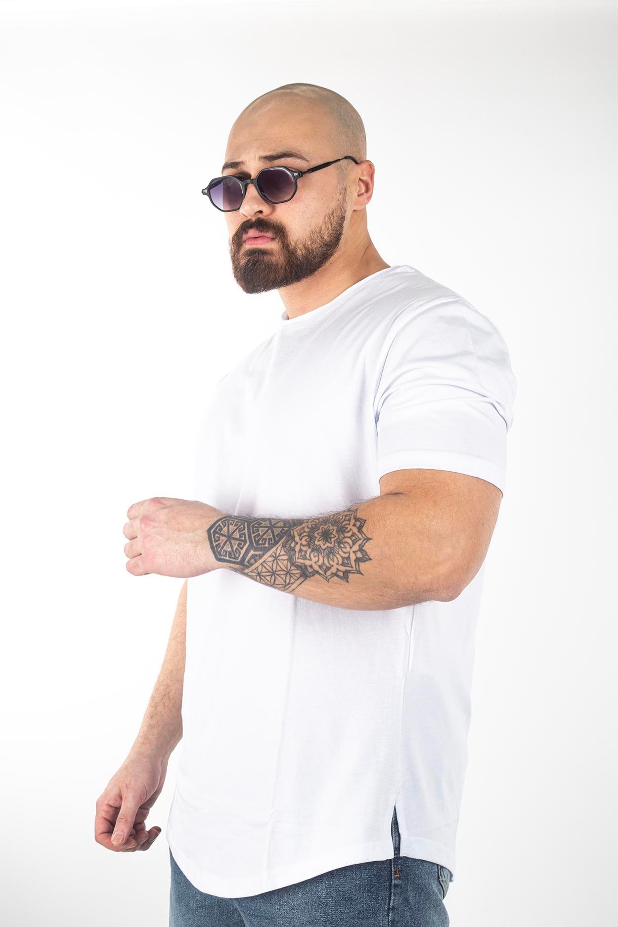 Slim Fit Oval Kesim T-Shirt (TSB06)