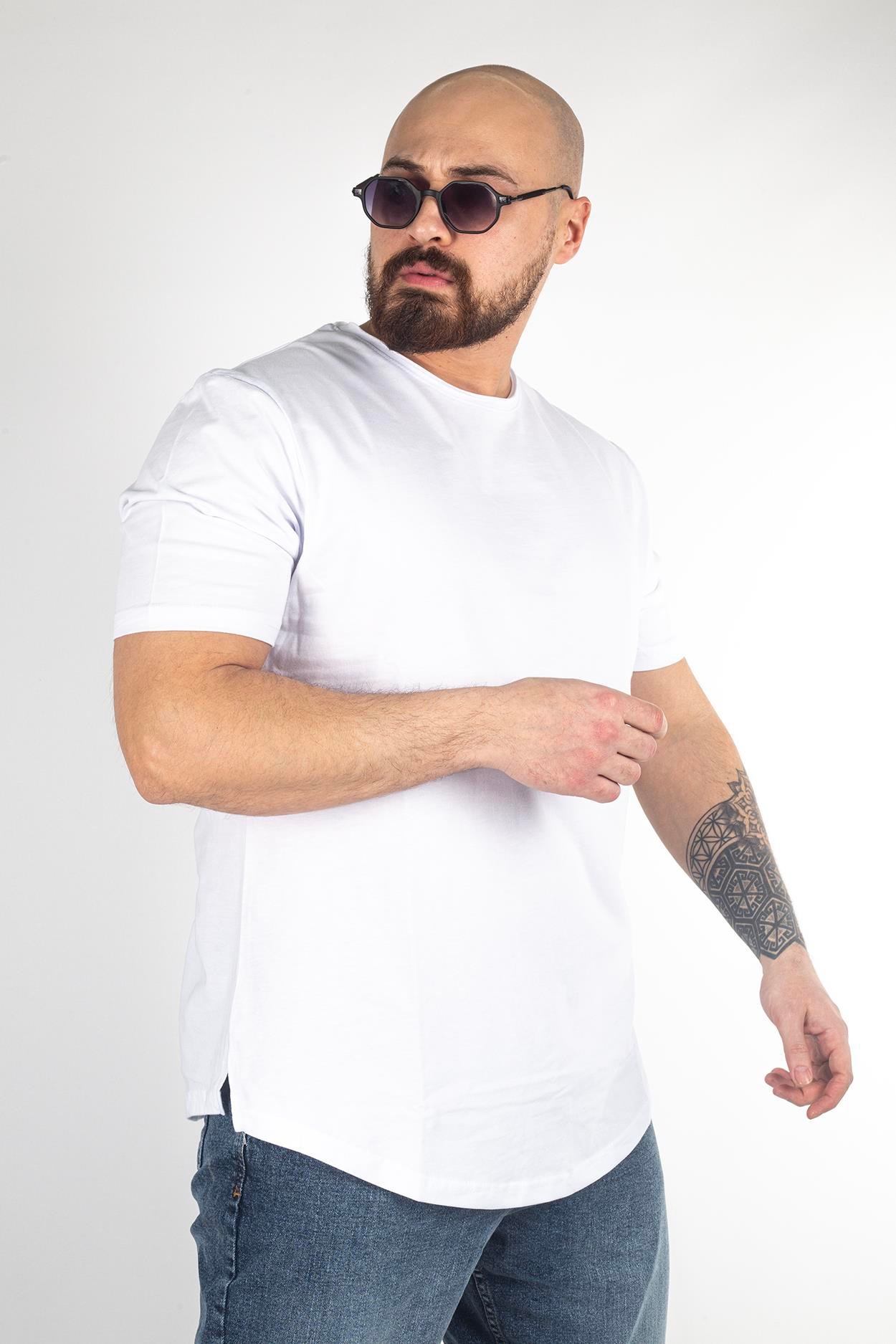 Slim Fit Oval Kesim T-Shirt (TSB06)