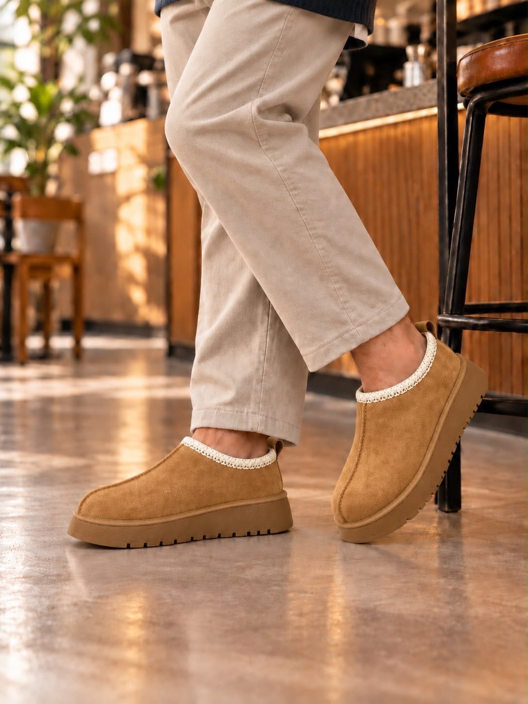 Süet Dokulu Kalın Taban Erkek Slip-On Ayakkabı (AYKT24)