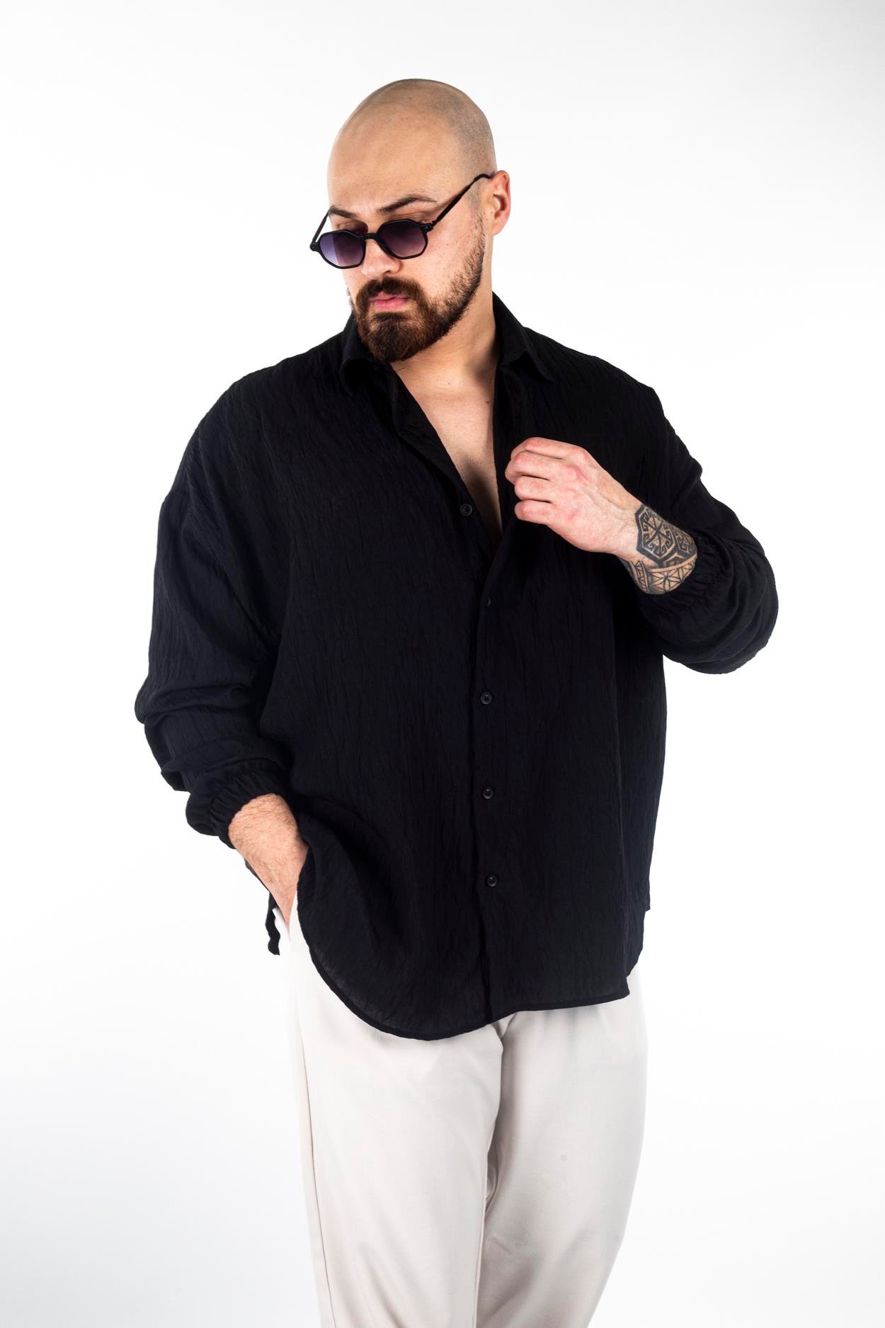 Tam Oversize Çizgi Detaylı Gömlek (GMS18)