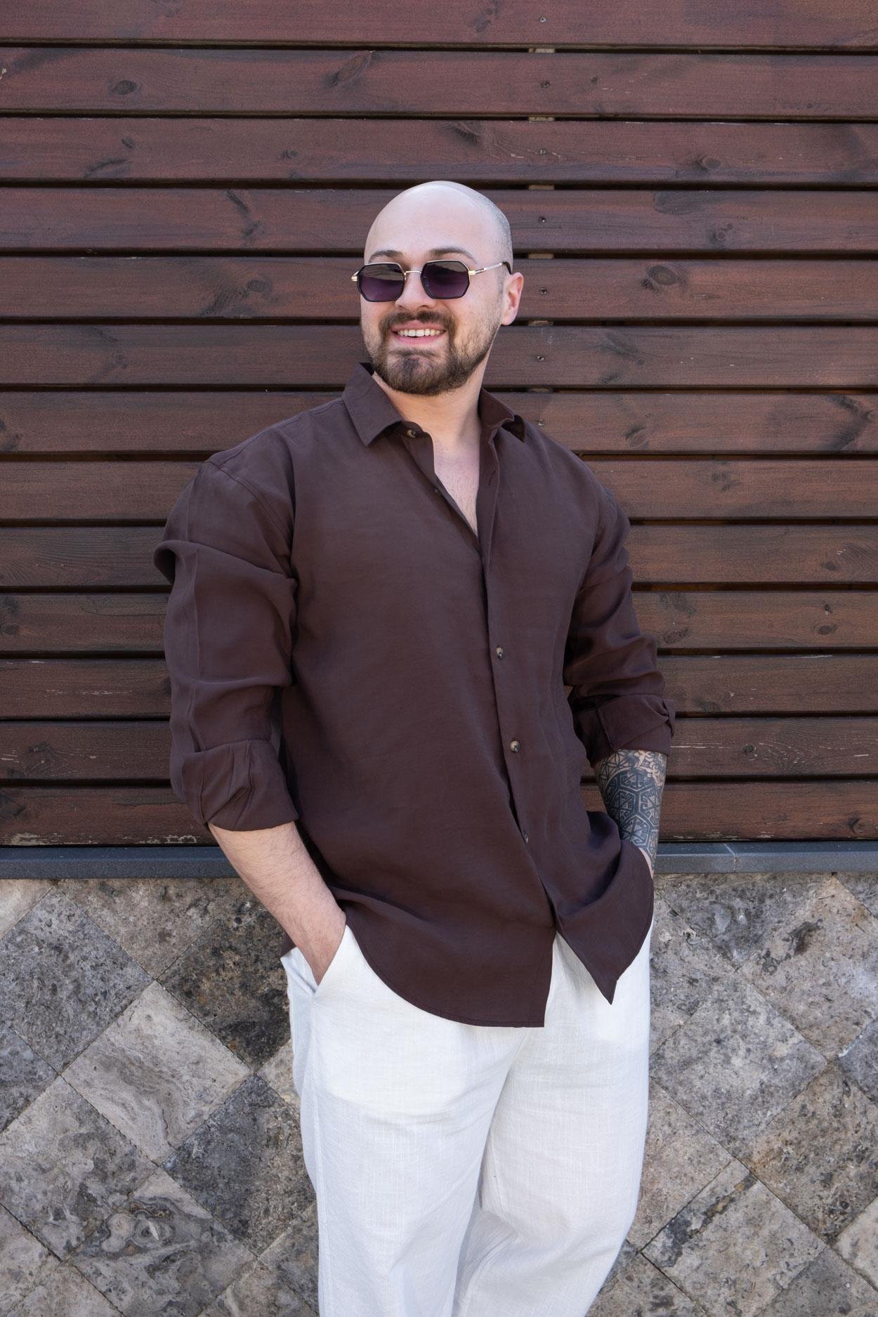 Tensel Kumaş Rahat Kalıp Gömlek (GMK07)