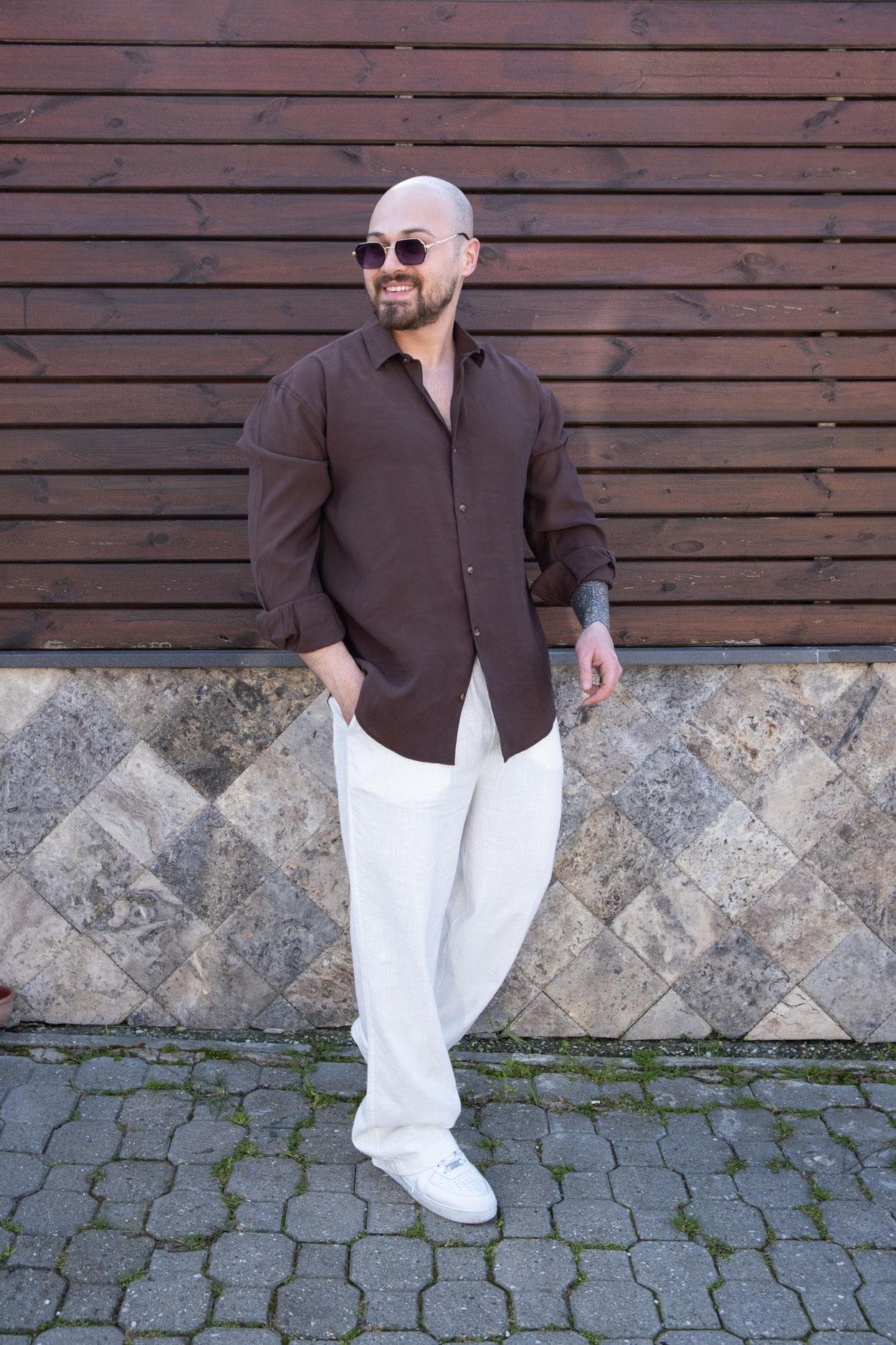 Tensel Kumaş Rahat Kalıp Gömlek (GMK07)