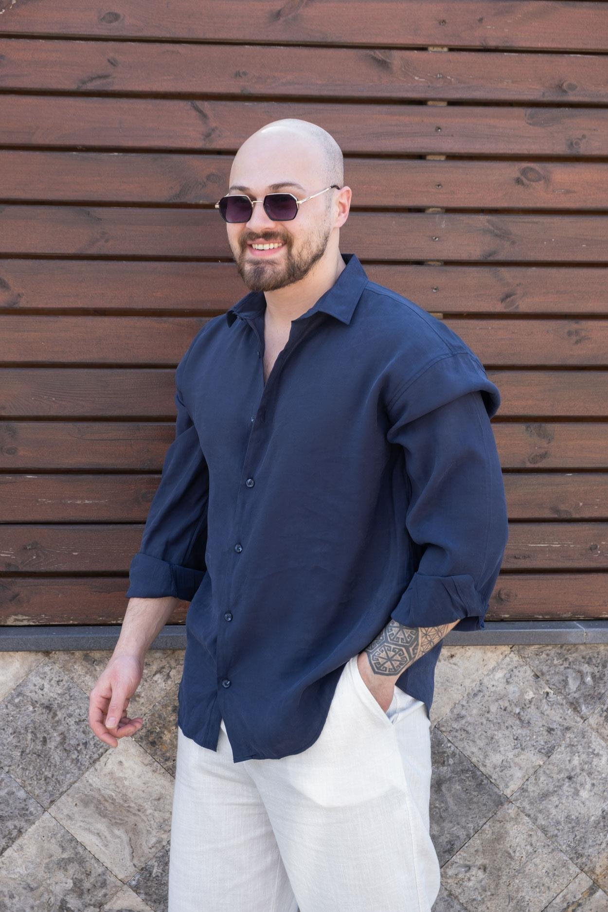 Tensel Kumaş Rahat Kalıp Gömlek (GML07)