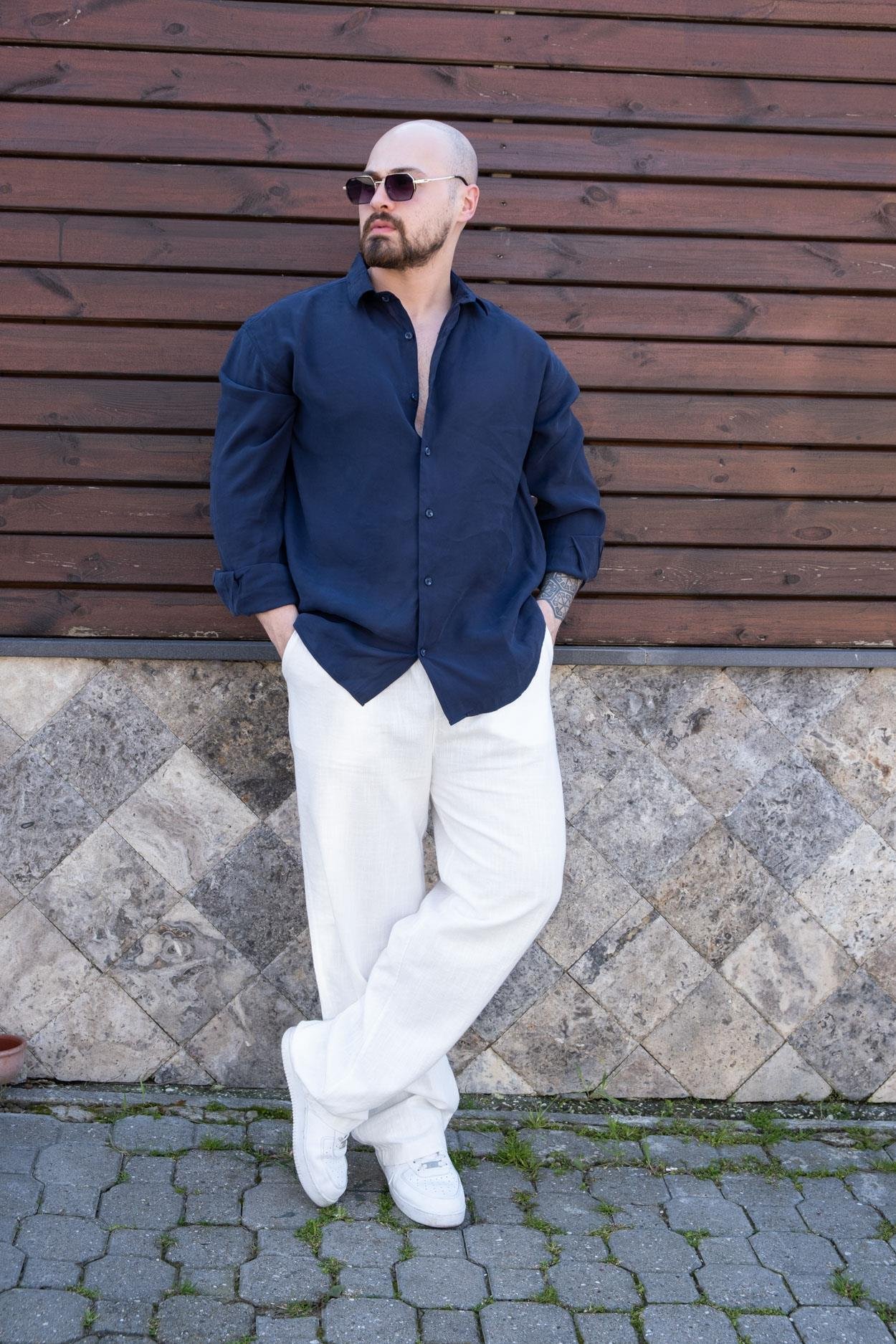 Tensel Kumaş Rahat Kalıp Gömlek (GML07)