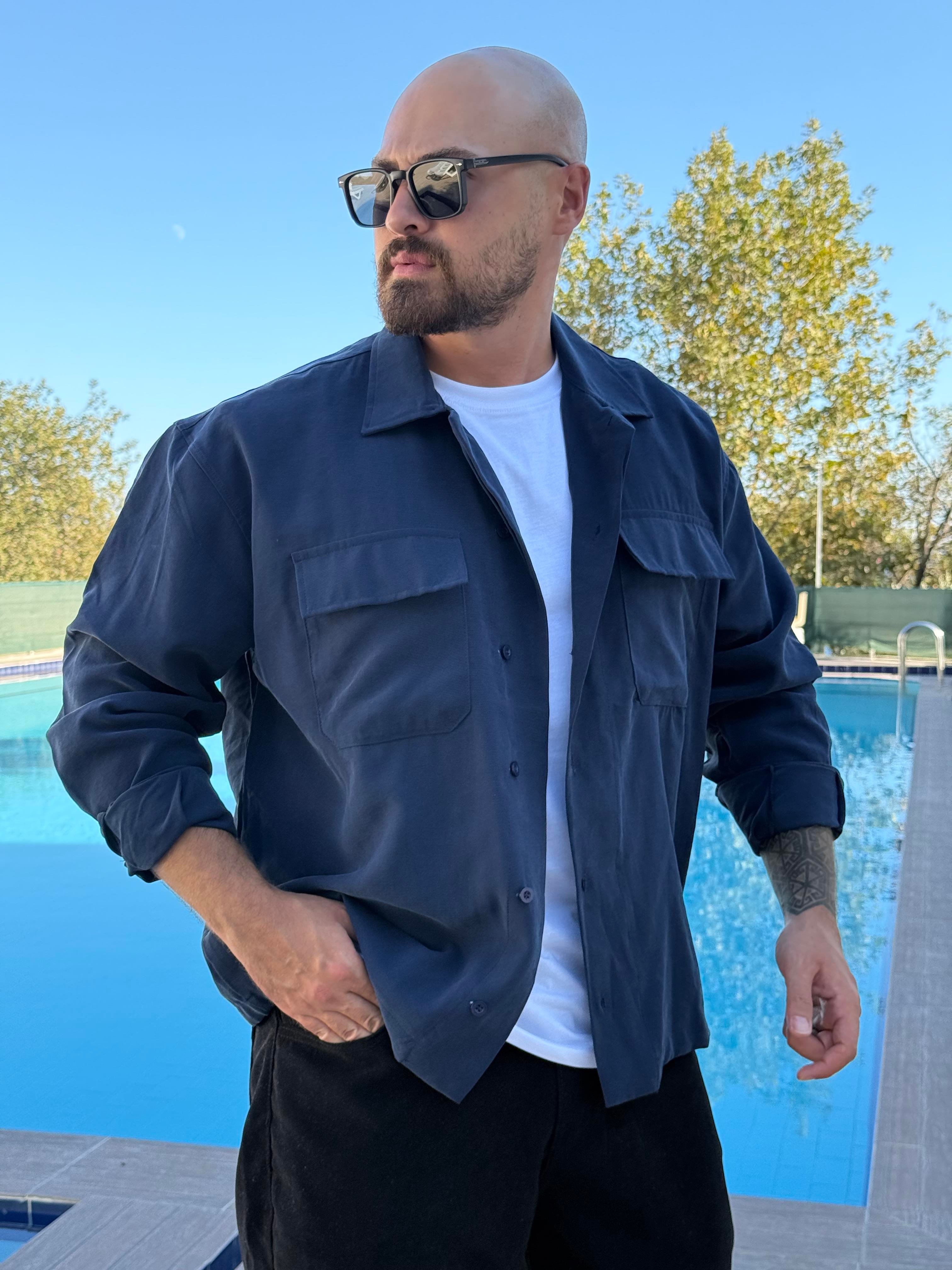 Tensel Kumaş Rahat Kalıp Gömlek (GML43)