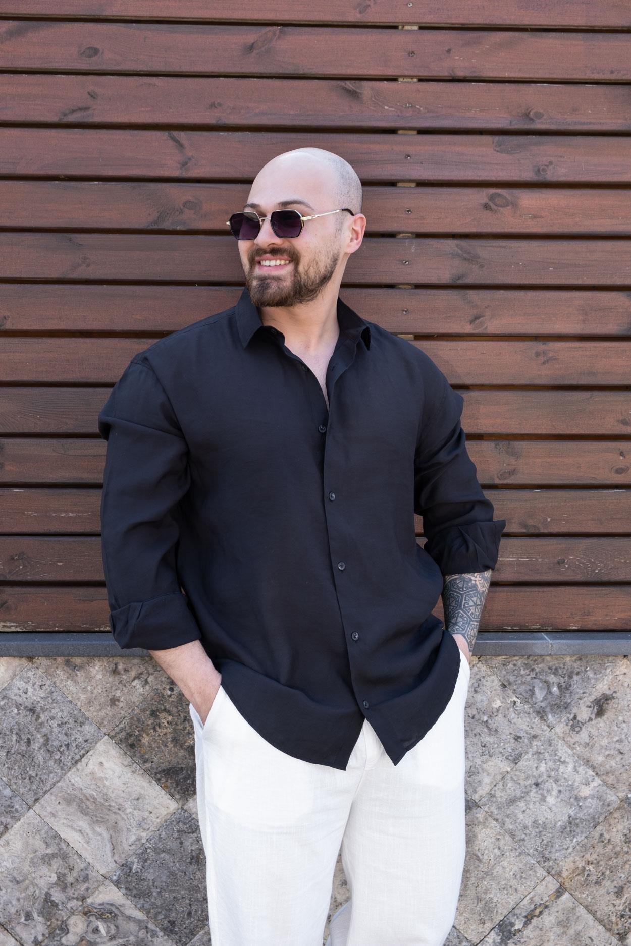 Tensel Kumaş Rahat Kalıp Gömlek (GMS07)