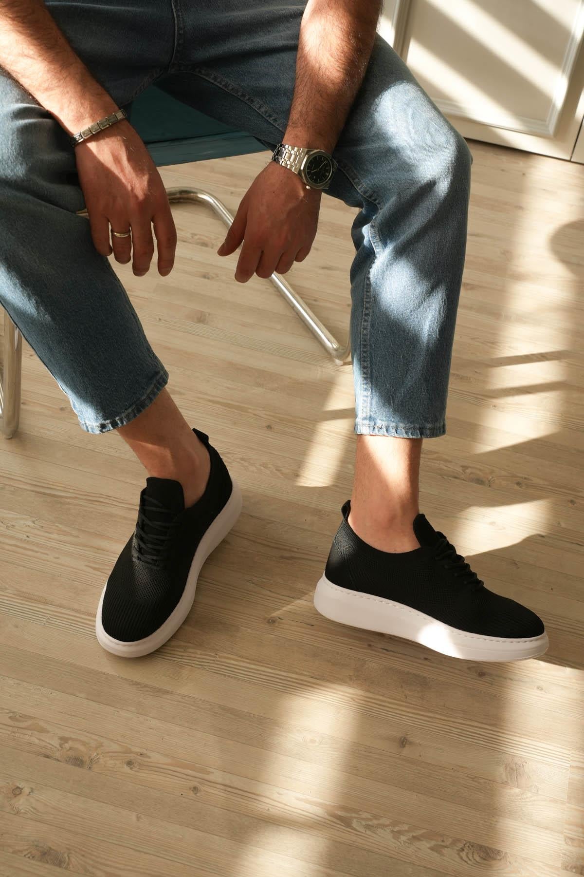 Triko Detaylı Kalın Taban Erkek Sneaker (AYKSB10)