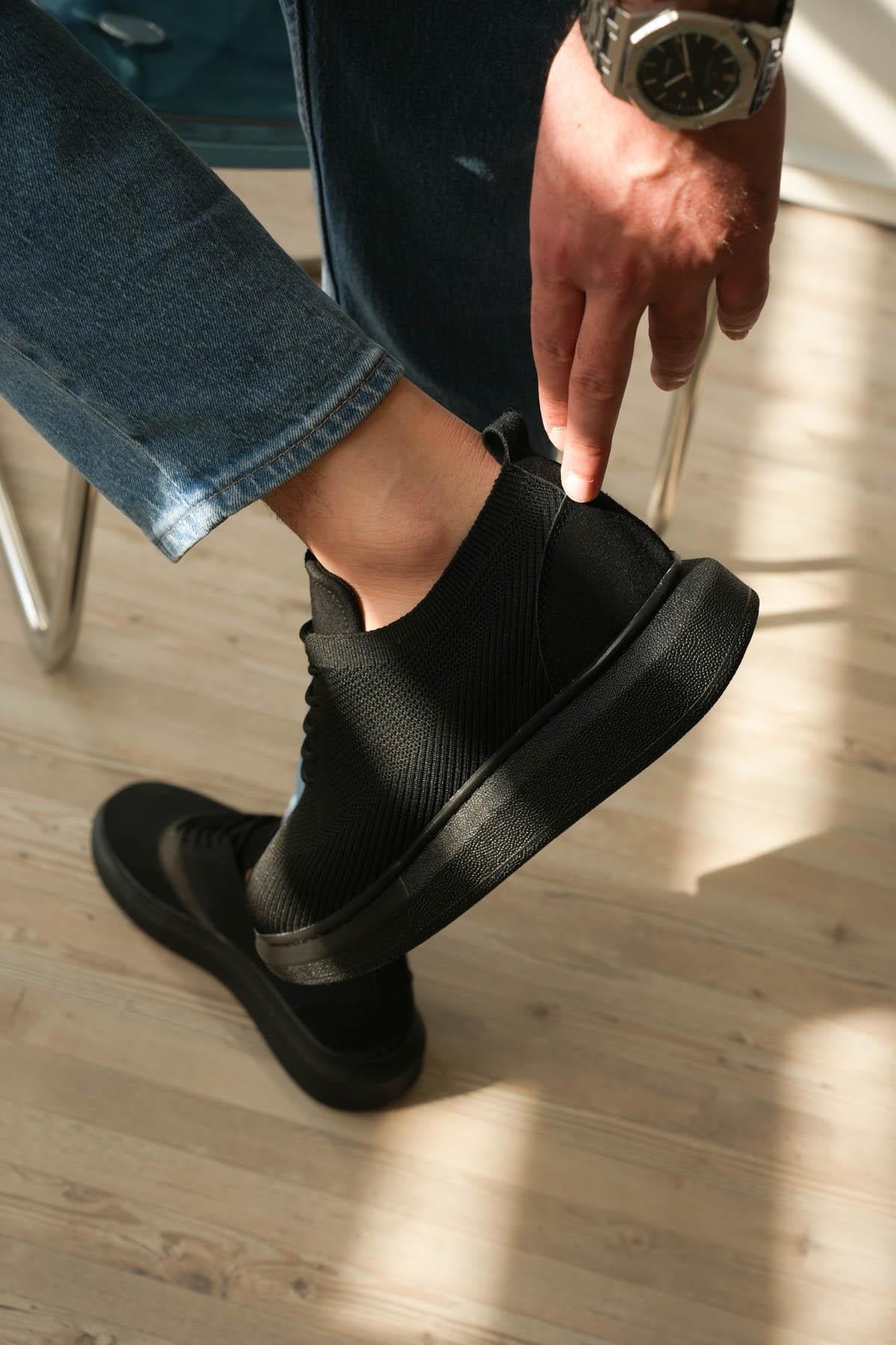 Triko Detaylı Kalın Taban Erkek Sneaker (AYKS10)