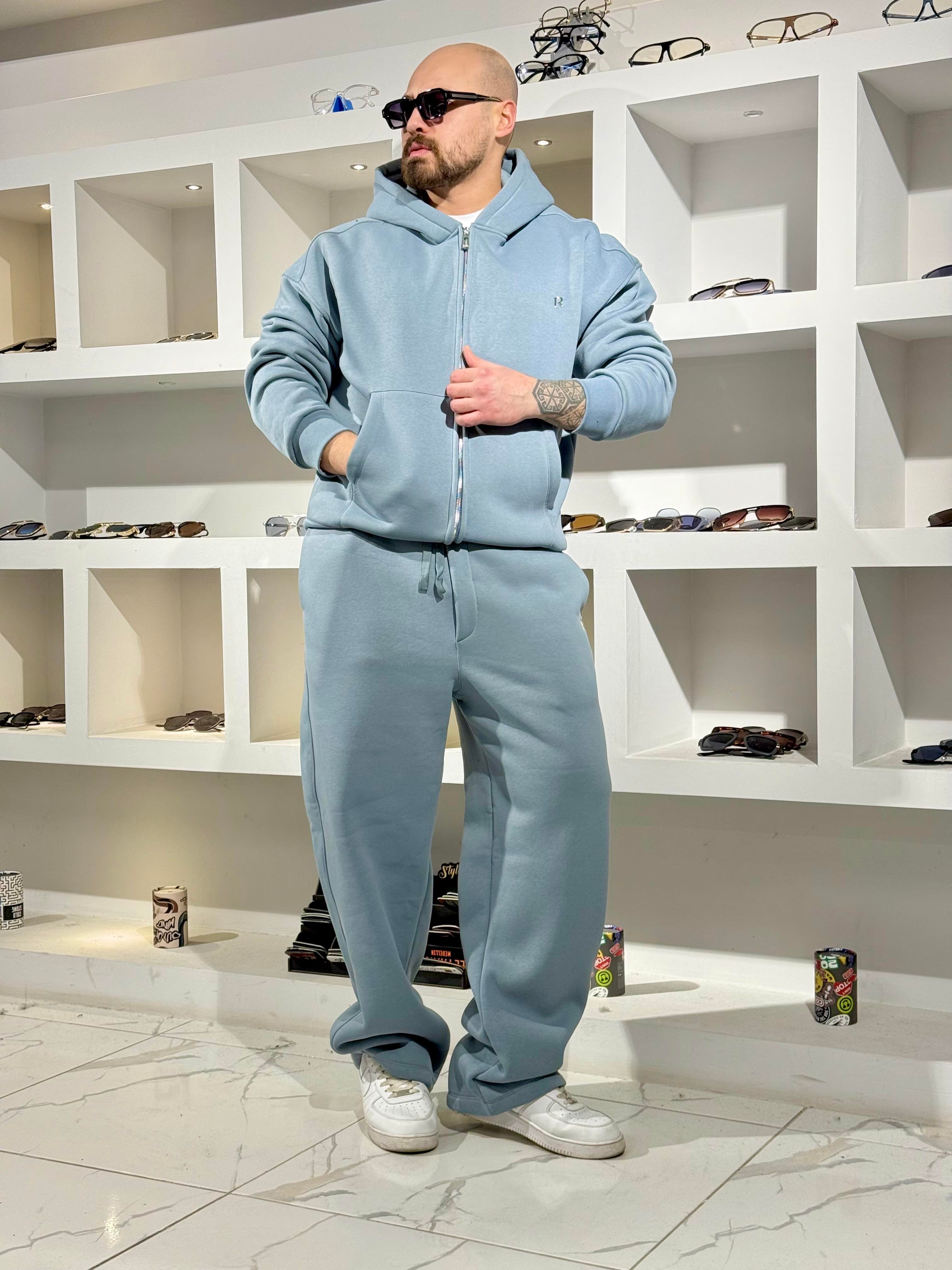 Üç İplik Oversize Kalıp Kapüşonlu Alt/Üst Takım (TKG34)