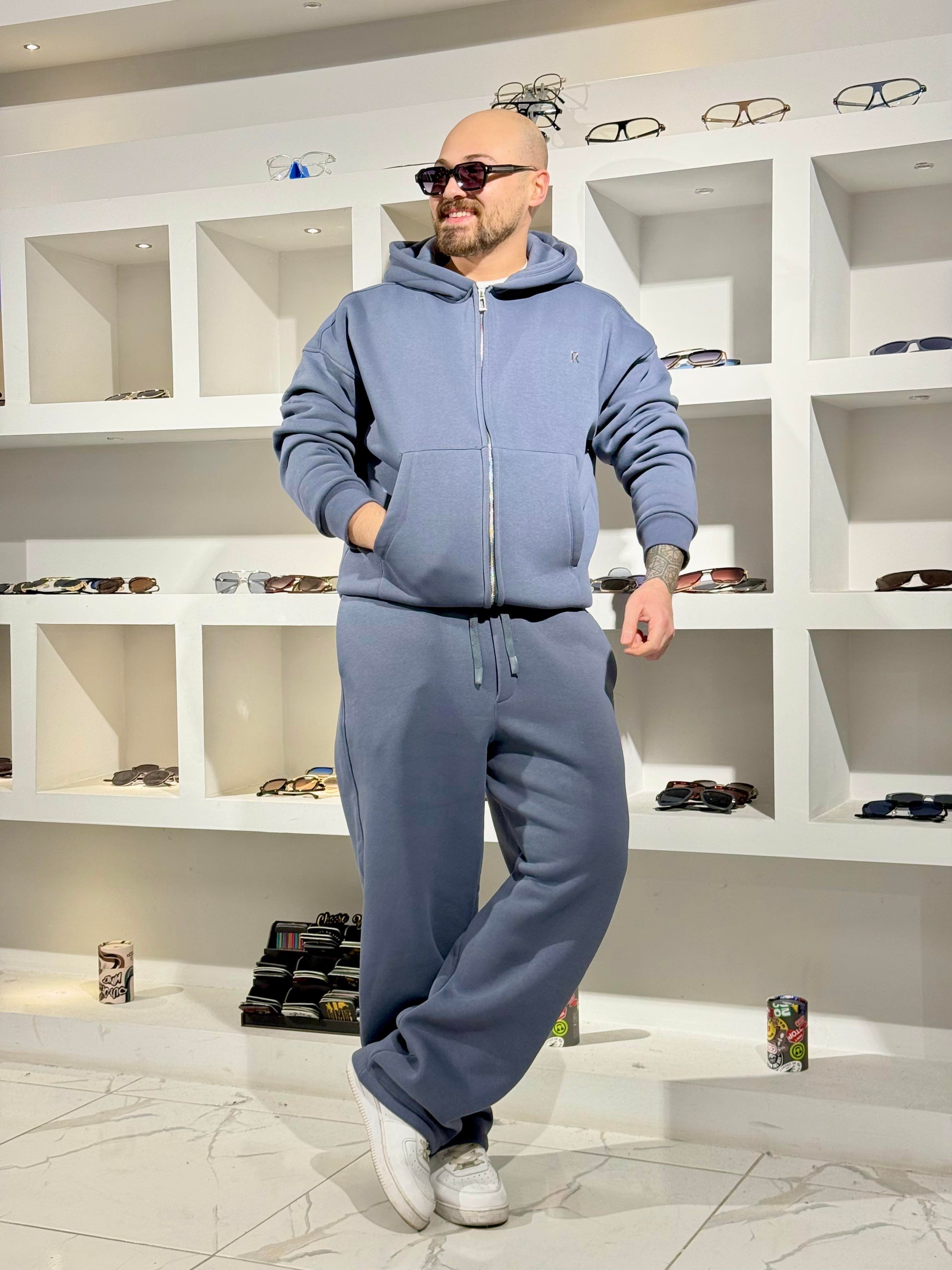 Üç İplik Oversize Kalıp Kapüşonlu Alt/Üst Takım (TKA34)
