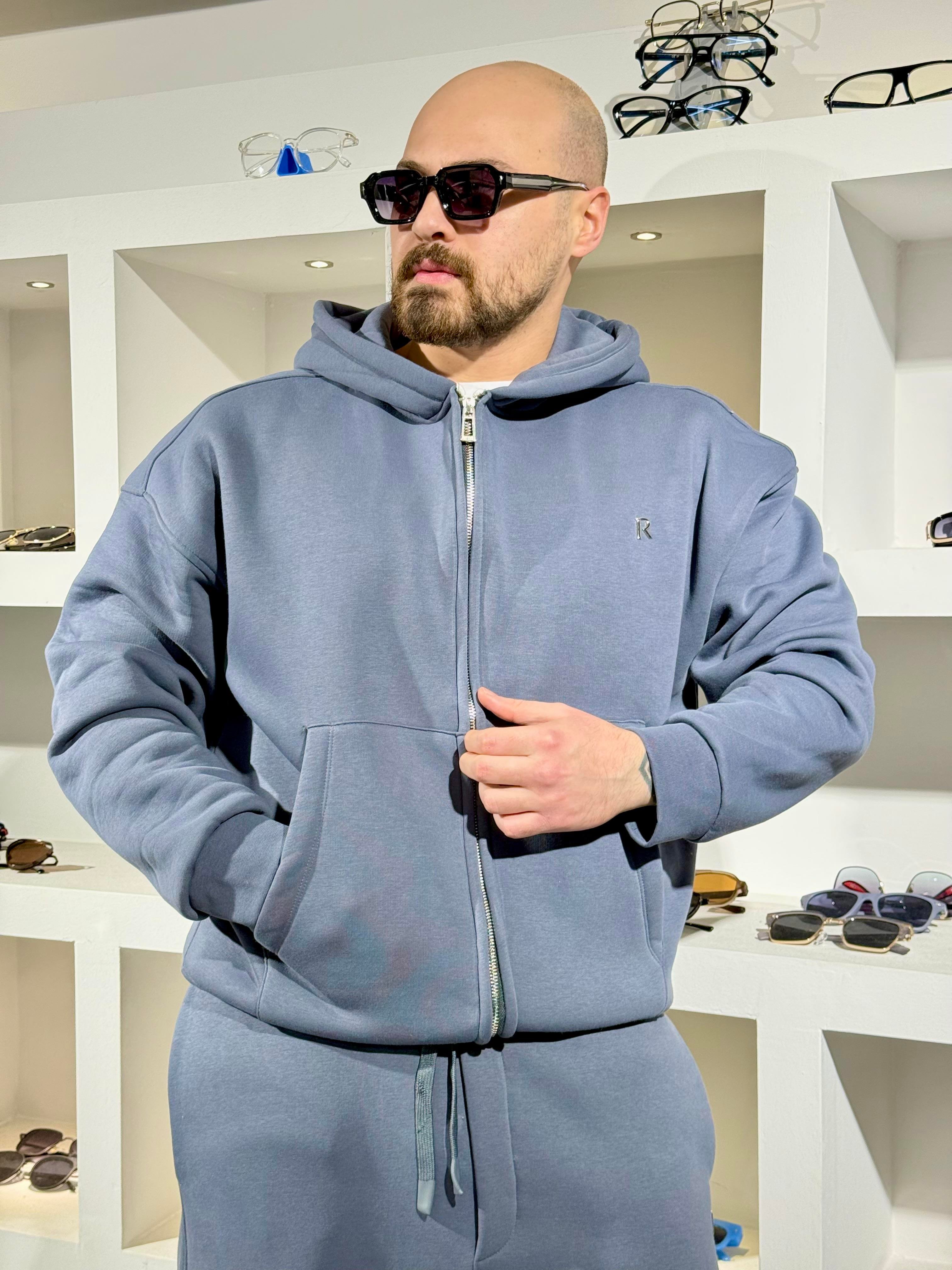 Üç İplik Oversize Kalıp Kapüşonlu Alt/Üst Takım (TKA34)