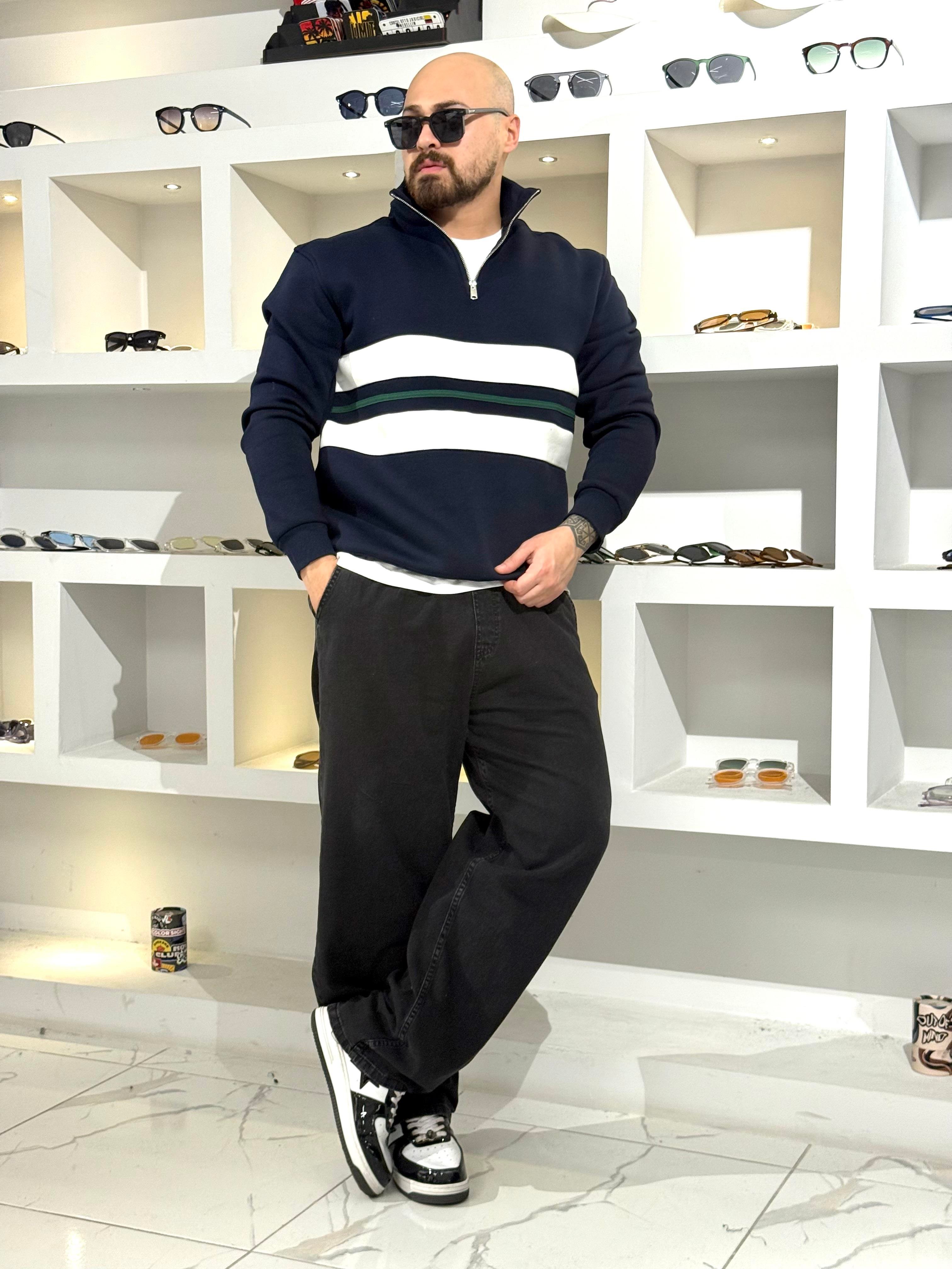 Üç İplik Yarım Fermuarlı Sweatshirt (SVTL69)