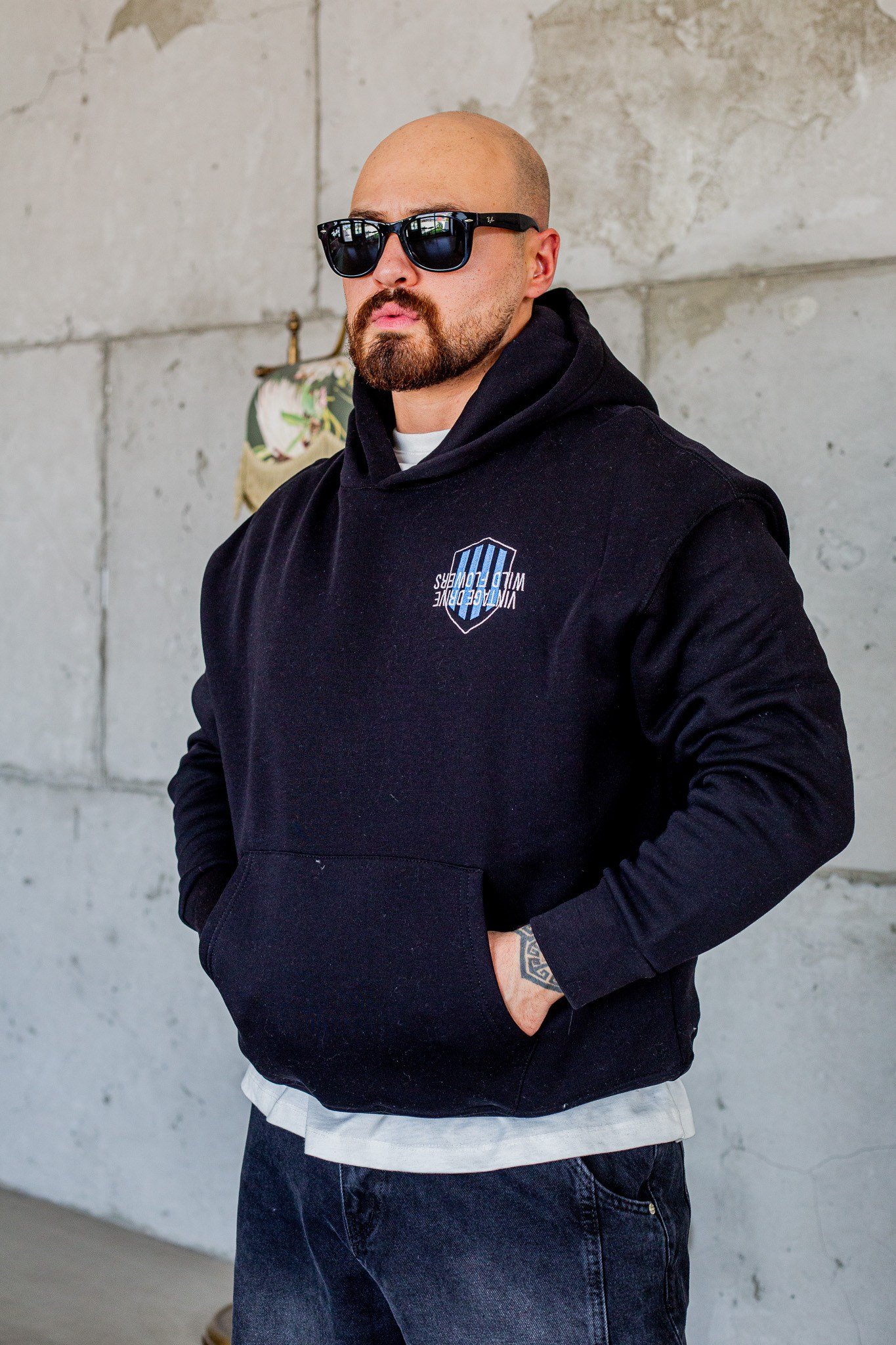 Vintage Araba Baskılı Oversize Kapüşonlu Sweatshirt (SVTS113)