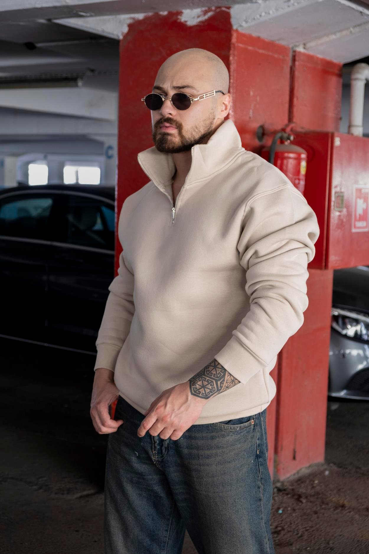 Yarım Fermuarlı Oversize Sweatshirt (SVTK04)