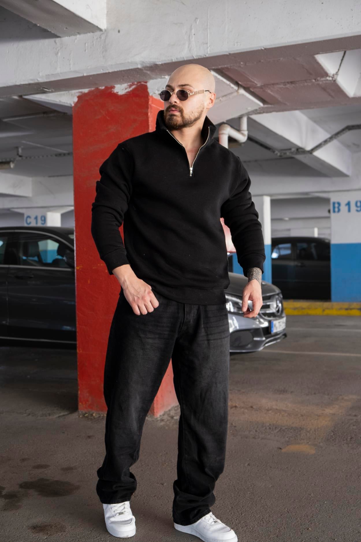 Yarım Fermuarlı Oversize Sweatshirt (SVTS04)