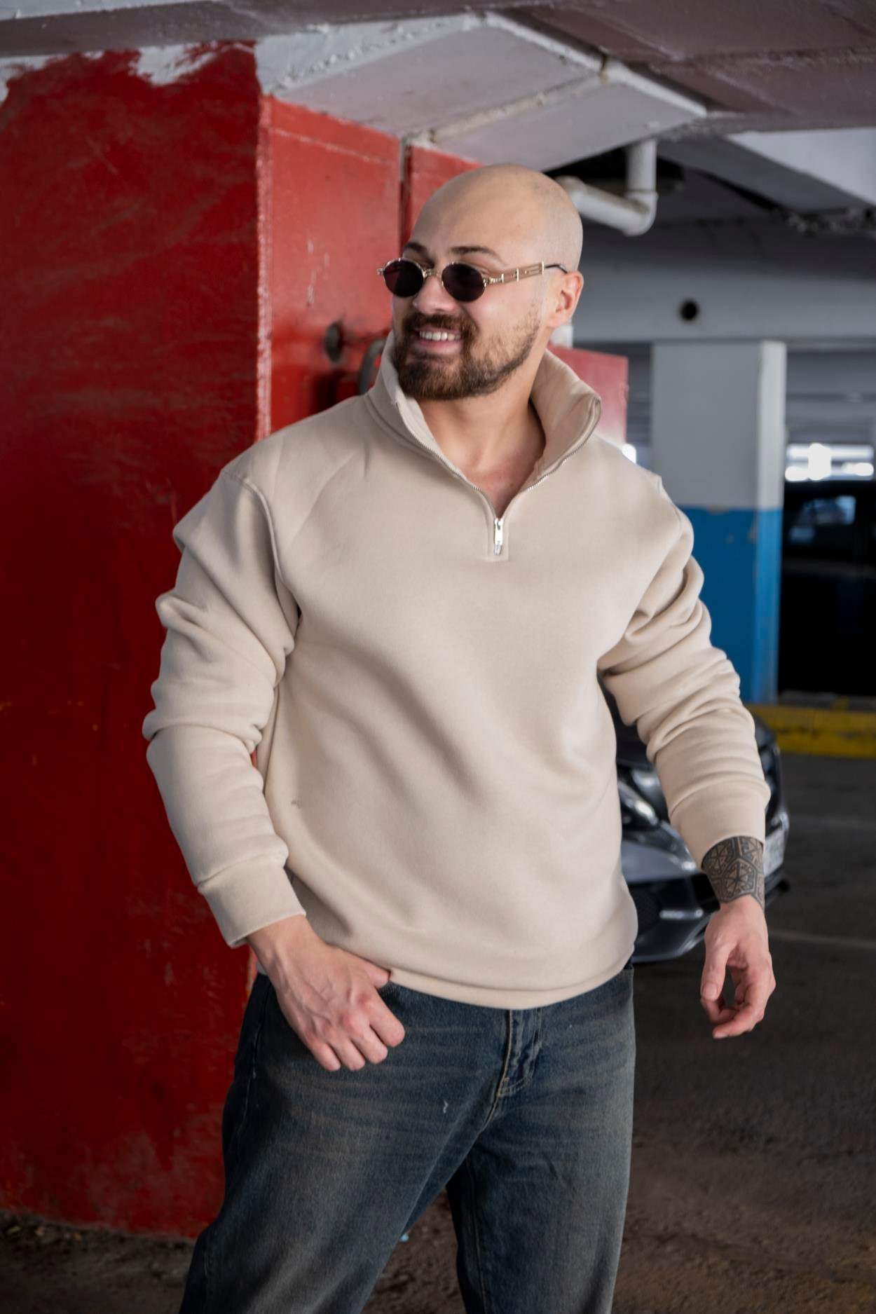 Yarım Fermuarlı Oversize Sweatshirt (SVTK04)