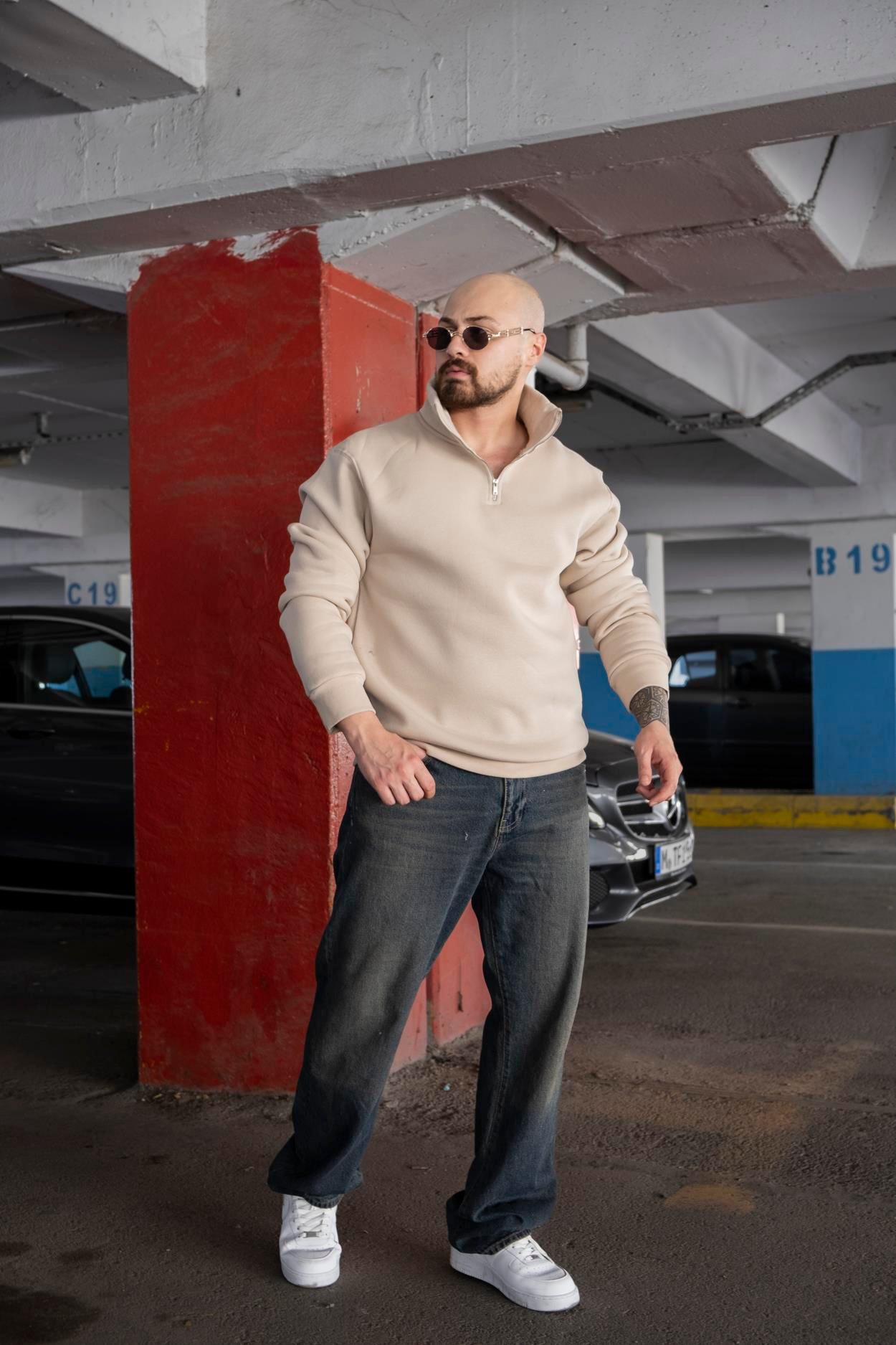 Yarım Fermuarlı Oversize Sweatshirt (SVTK04)