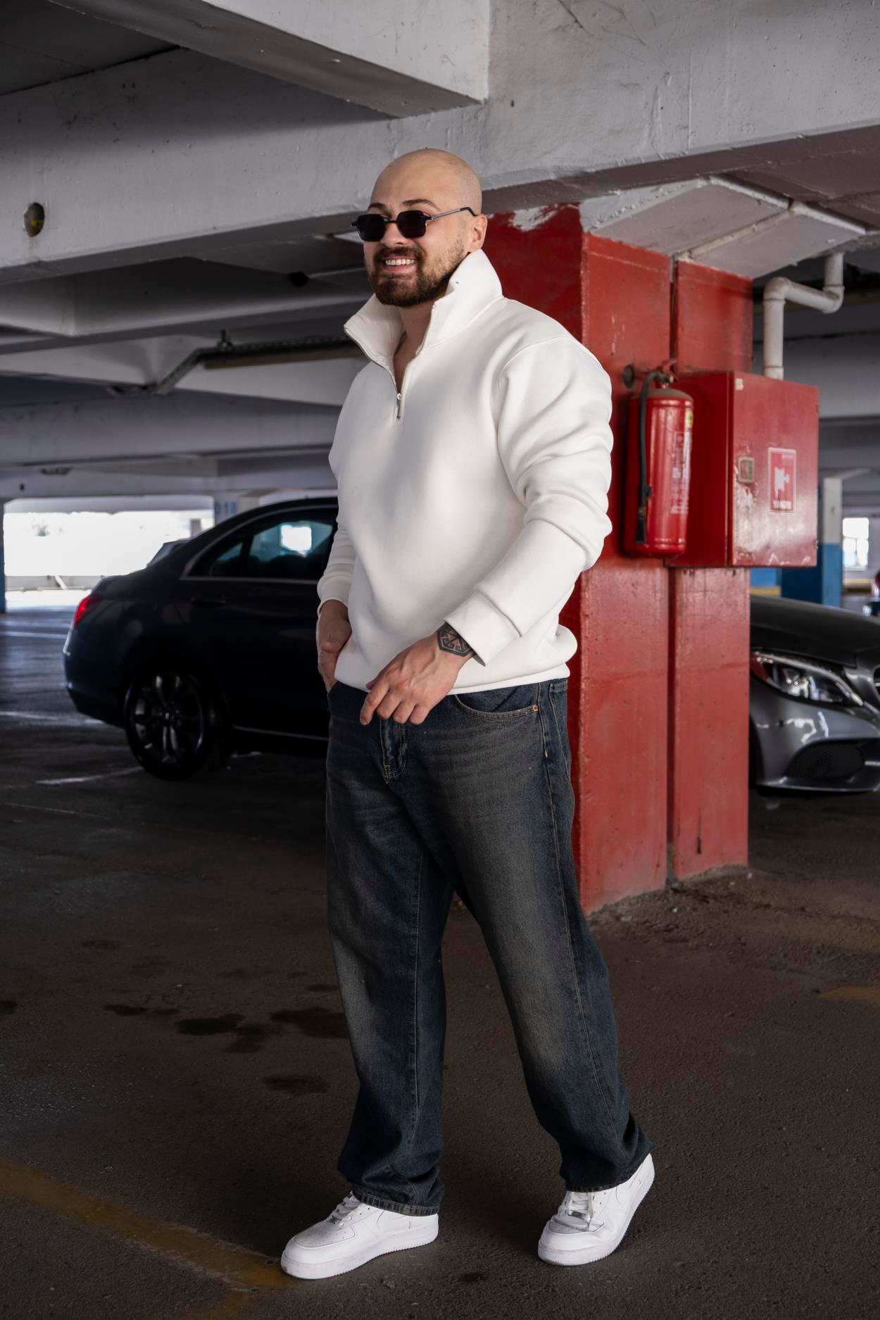Yarım Fermuarlı Oversize Sweatshirt (SVTB04)