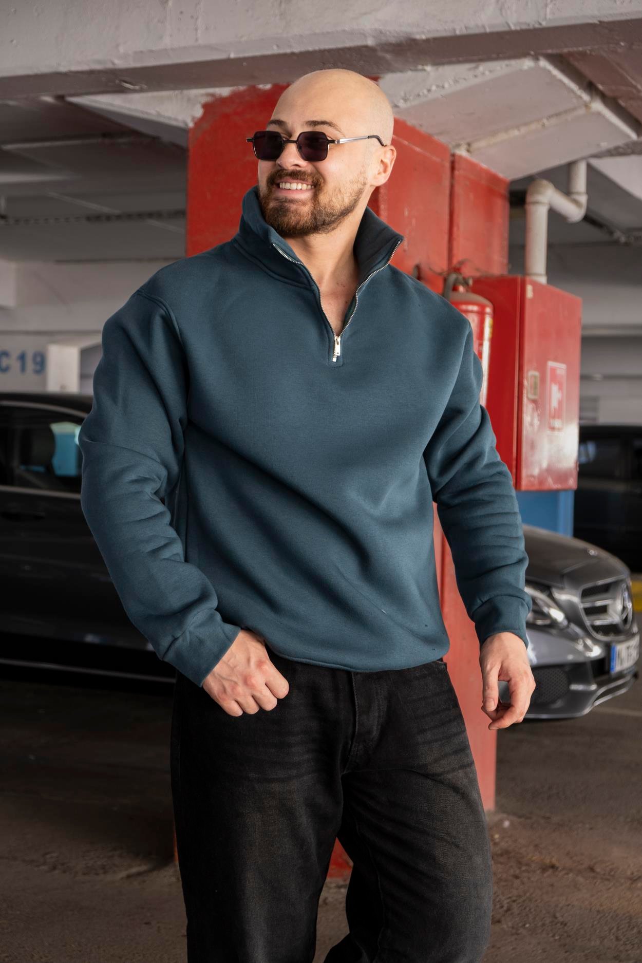 Yarım Fermuarlı Oversize Sweatshirt (SVTY04)