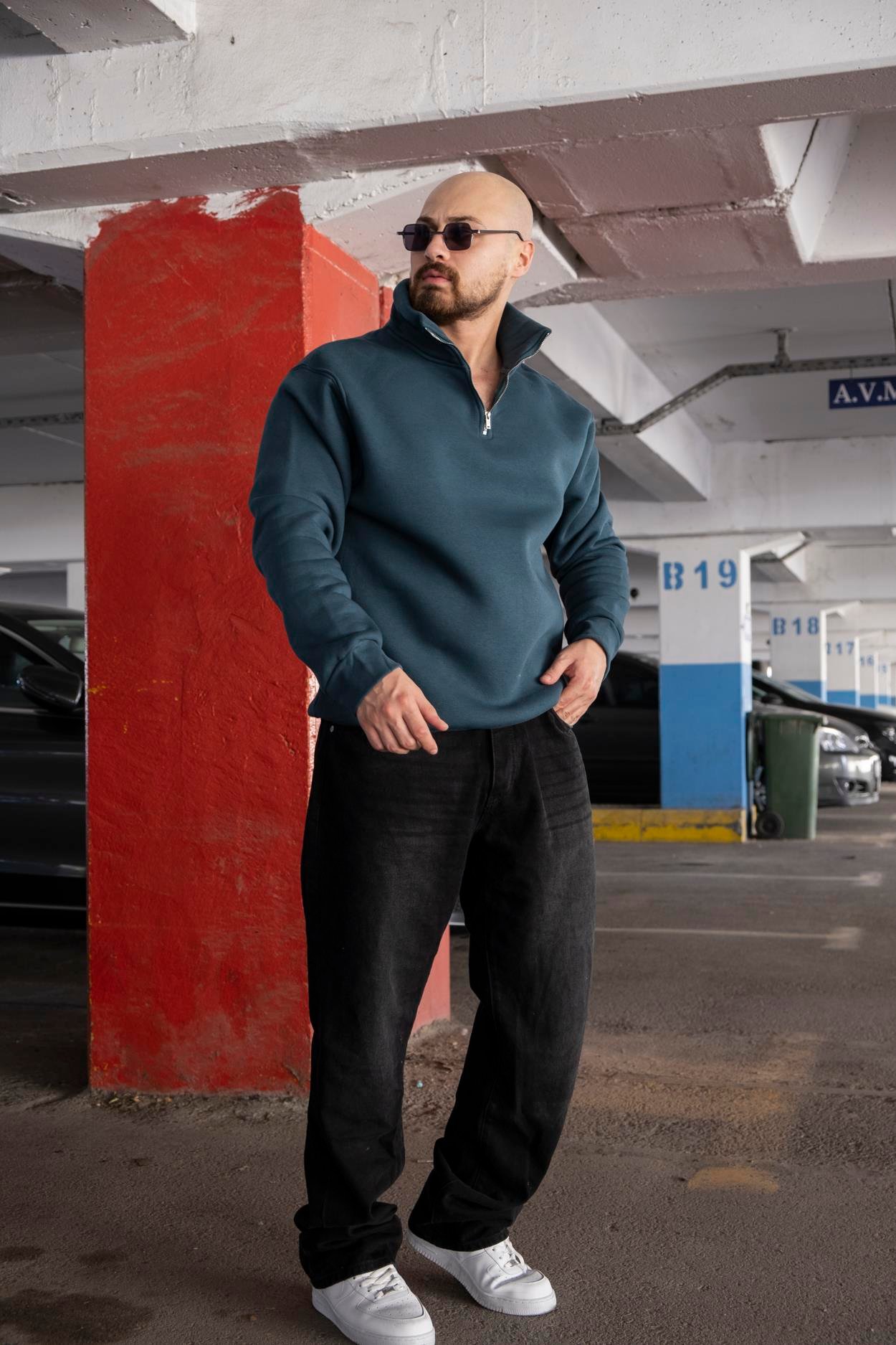 Yarım Fermuarlı Oversize Sweatshirt (SVTY04)