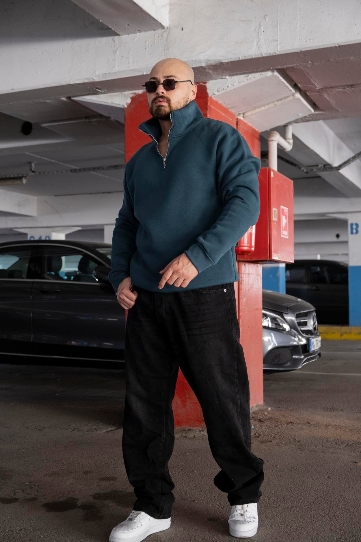 Yarım Fermuarlı Oversize Sweatshirt (SVTY04)