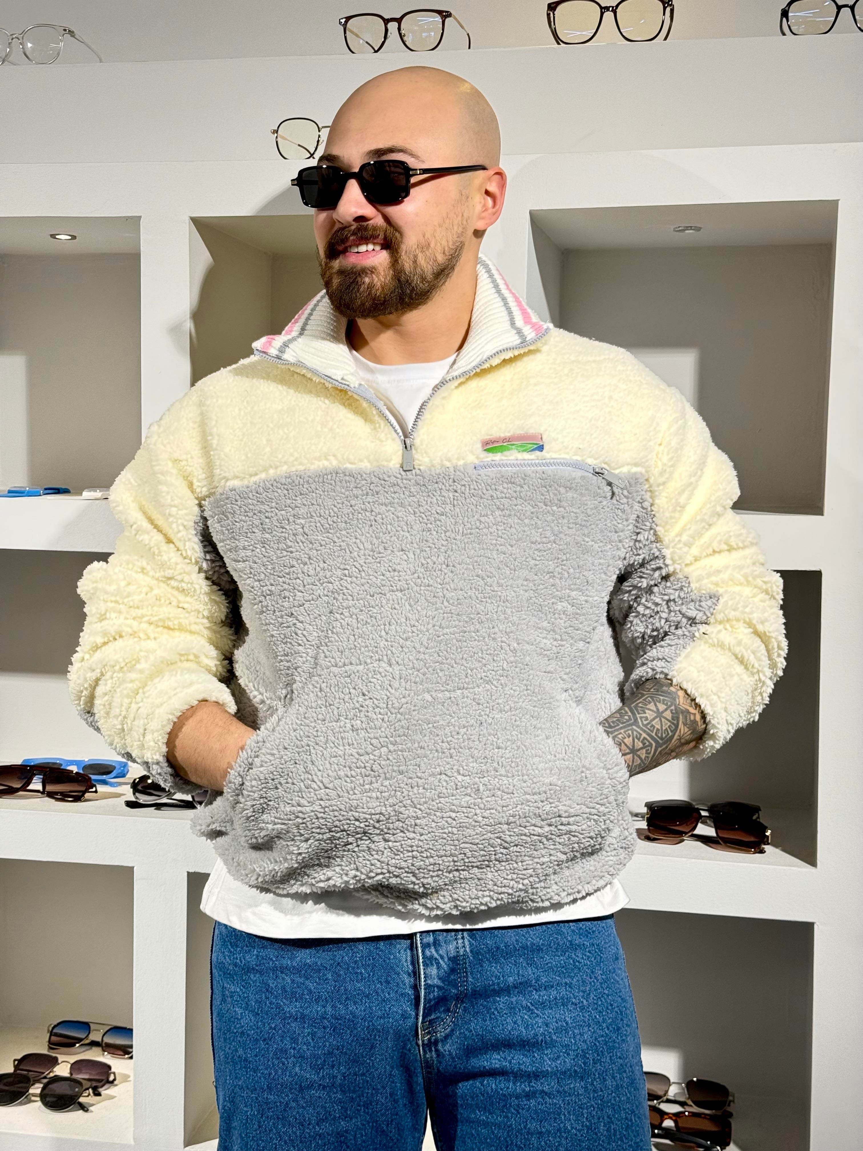 Yarım Fermuarlı Peluş Sweatshirt (SVTG90)