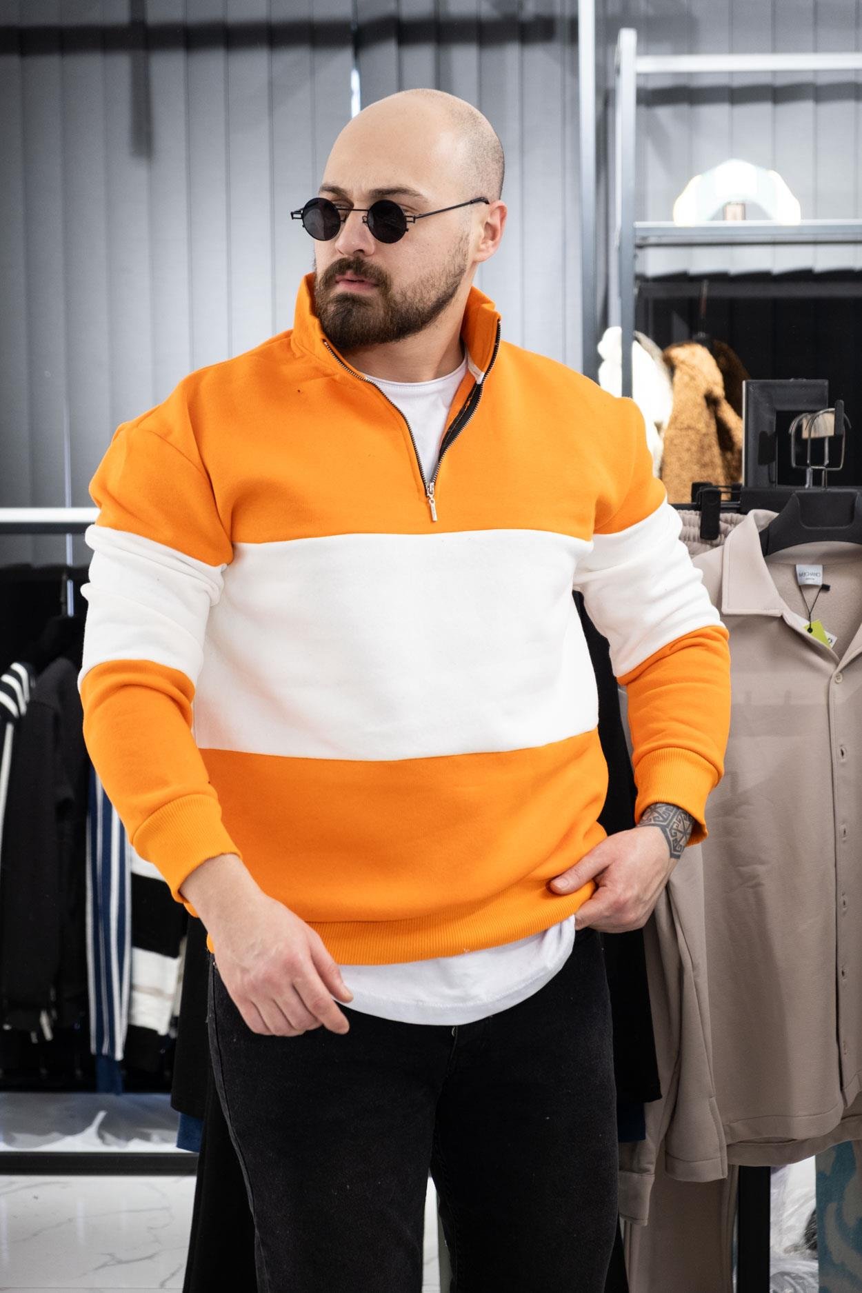 Yarım Fermuarlı Şardonlu Sweatshirt (K-SWTT9)