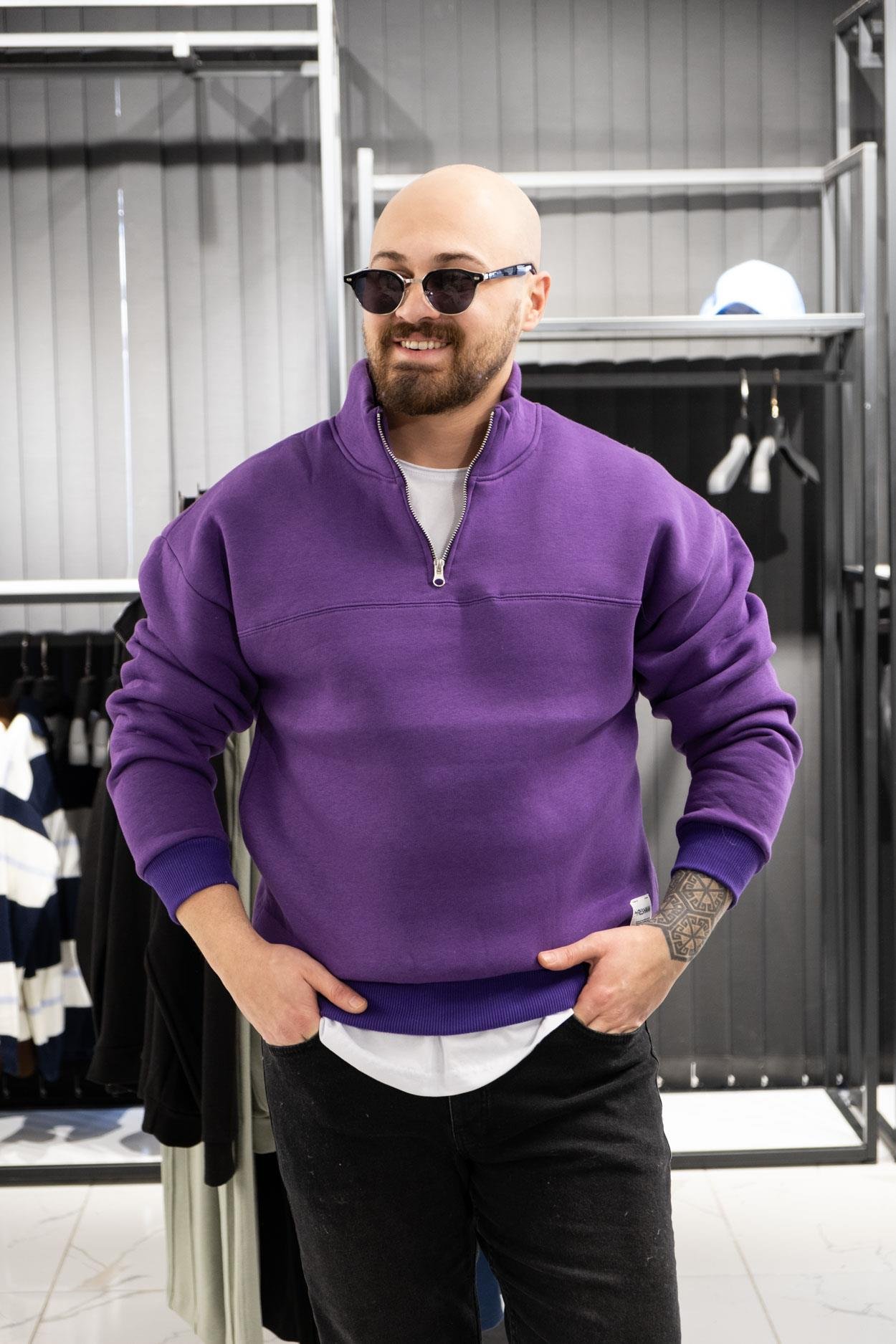 Yarım Fermuarlı Şardonlu Sweatshirt (K-SWTMO14)