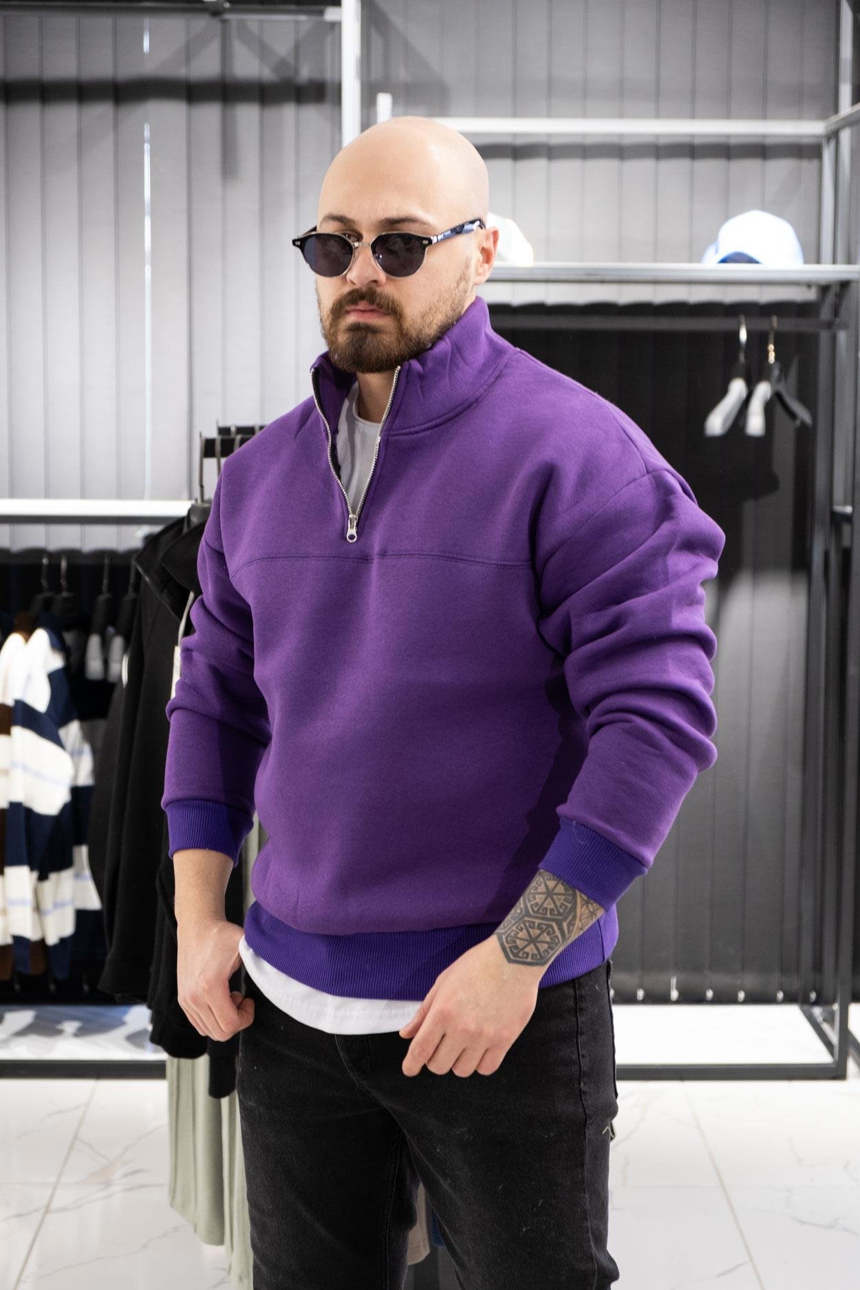 Yarım Fermuarlı Şardonlu Sweatshirt (K-SWTMO14)