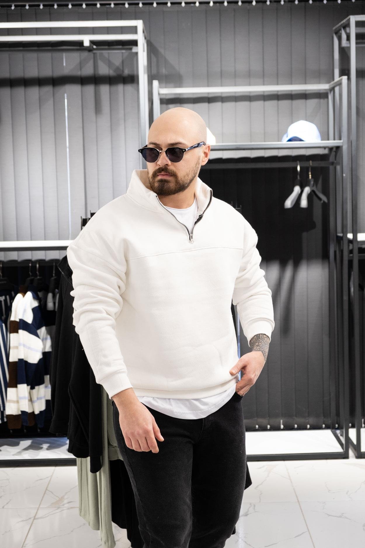Yarım Fermuarlı Şardonlu Sweatshirt (K-SWTB14)