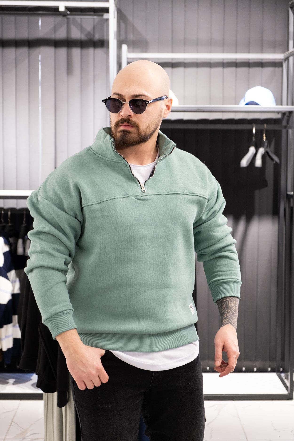 Yarım Fermuarlı Şardonlu Sweatshirt (K-SWTY14)